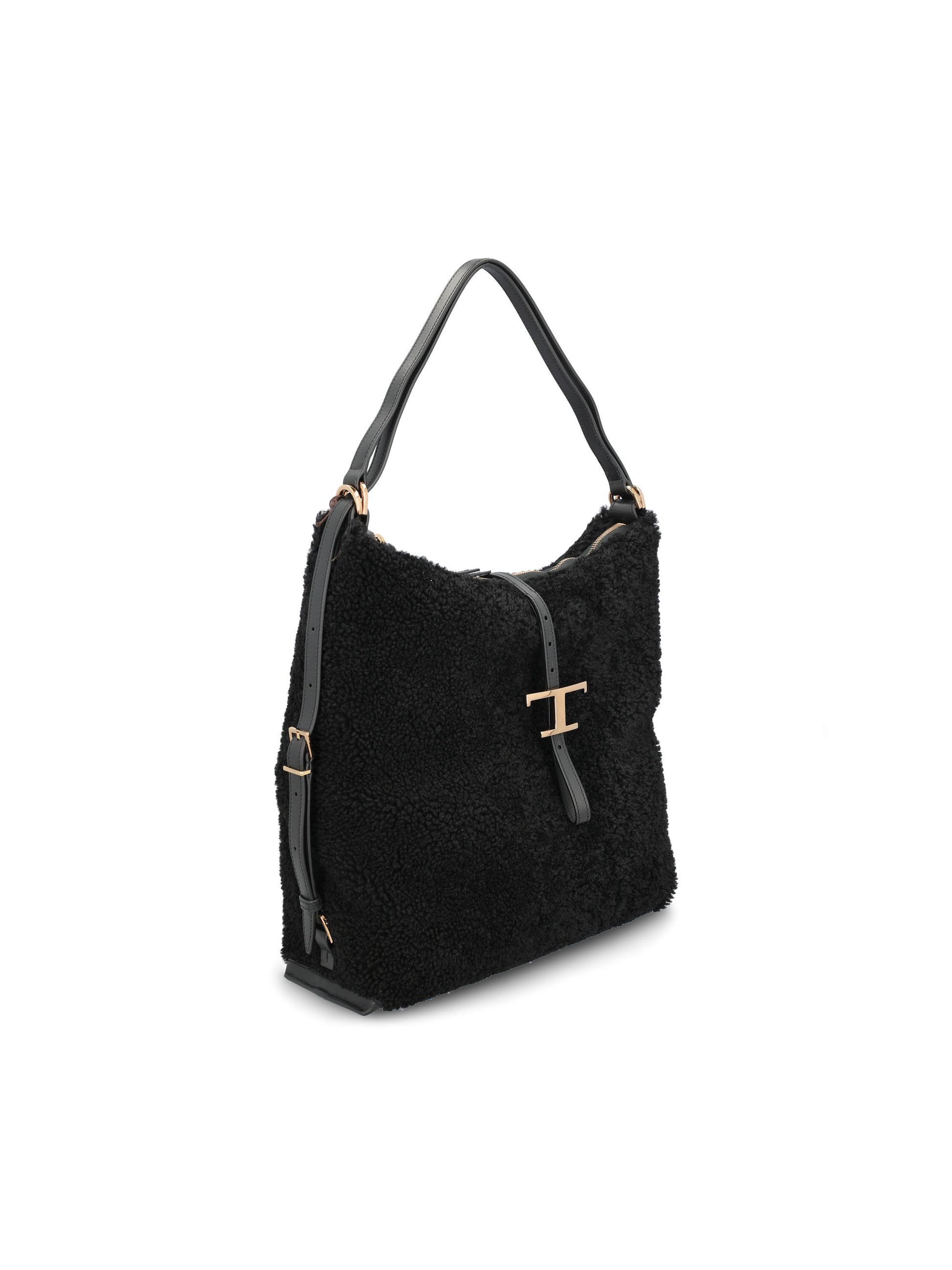 Borsa a spalla T Timeless in shearling media XBWTSEW03MLUTC B999 TOD'S 