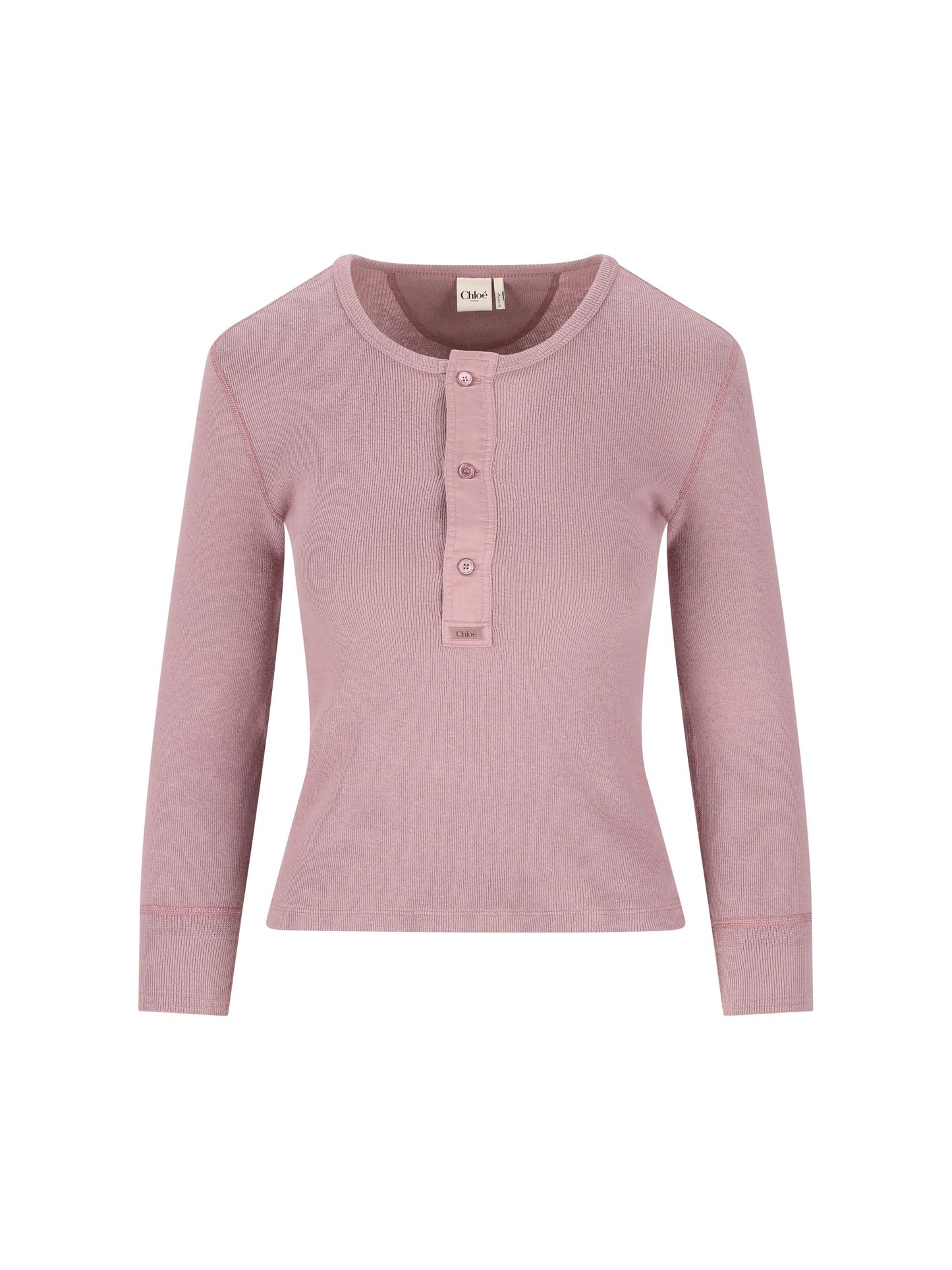 Camicia Henley aderente in jersey di cotone CH26SJH30185 50C CHLOE' 