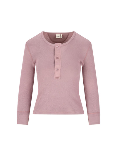 Camicia Henley aderente in jersey di cotone CH26SJH30185 50C CHLOE' 