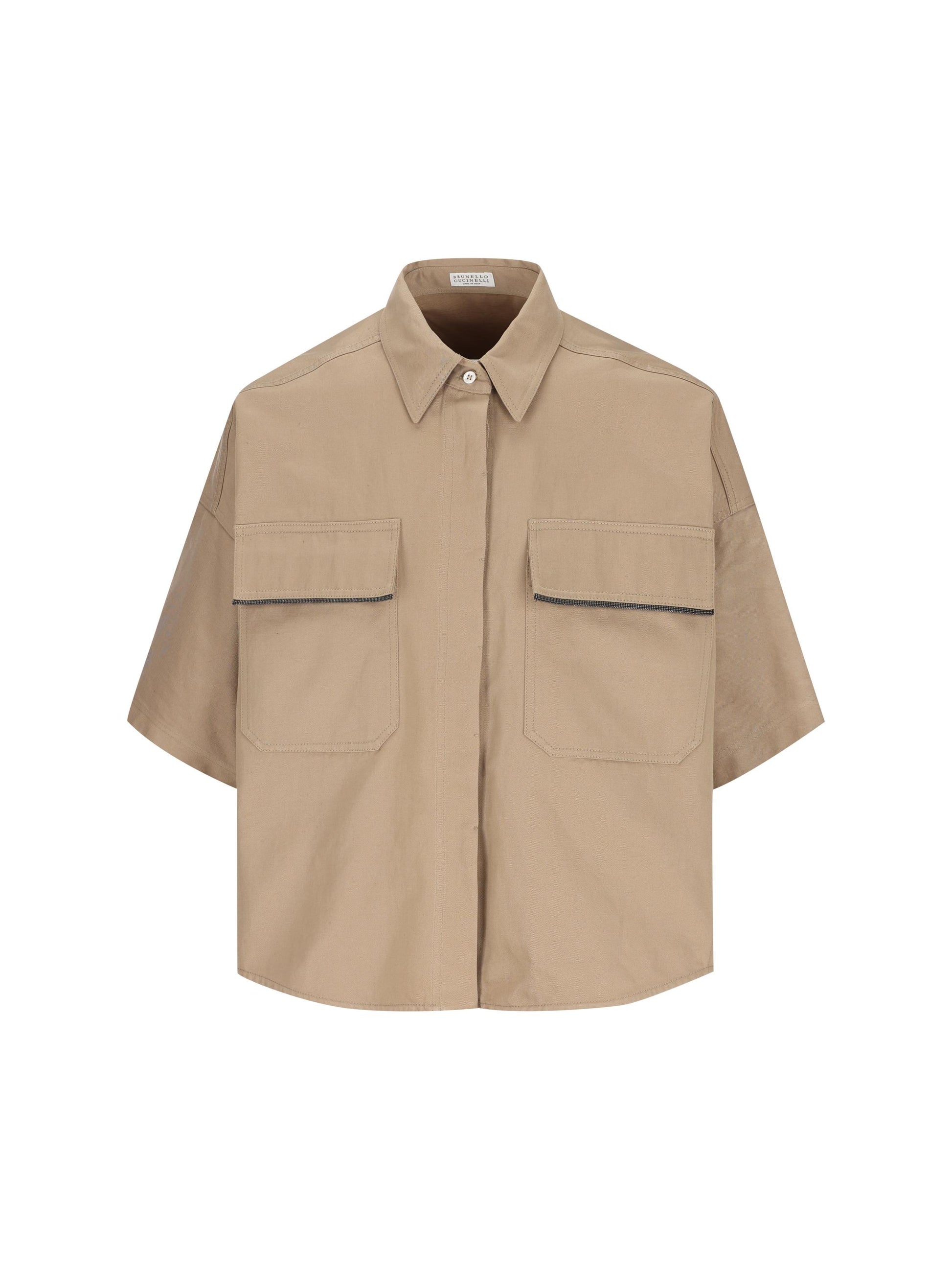 Camicia realizzata in cotone e lino. ML597EM906 C631 BRUNELLO CUCINELLI 