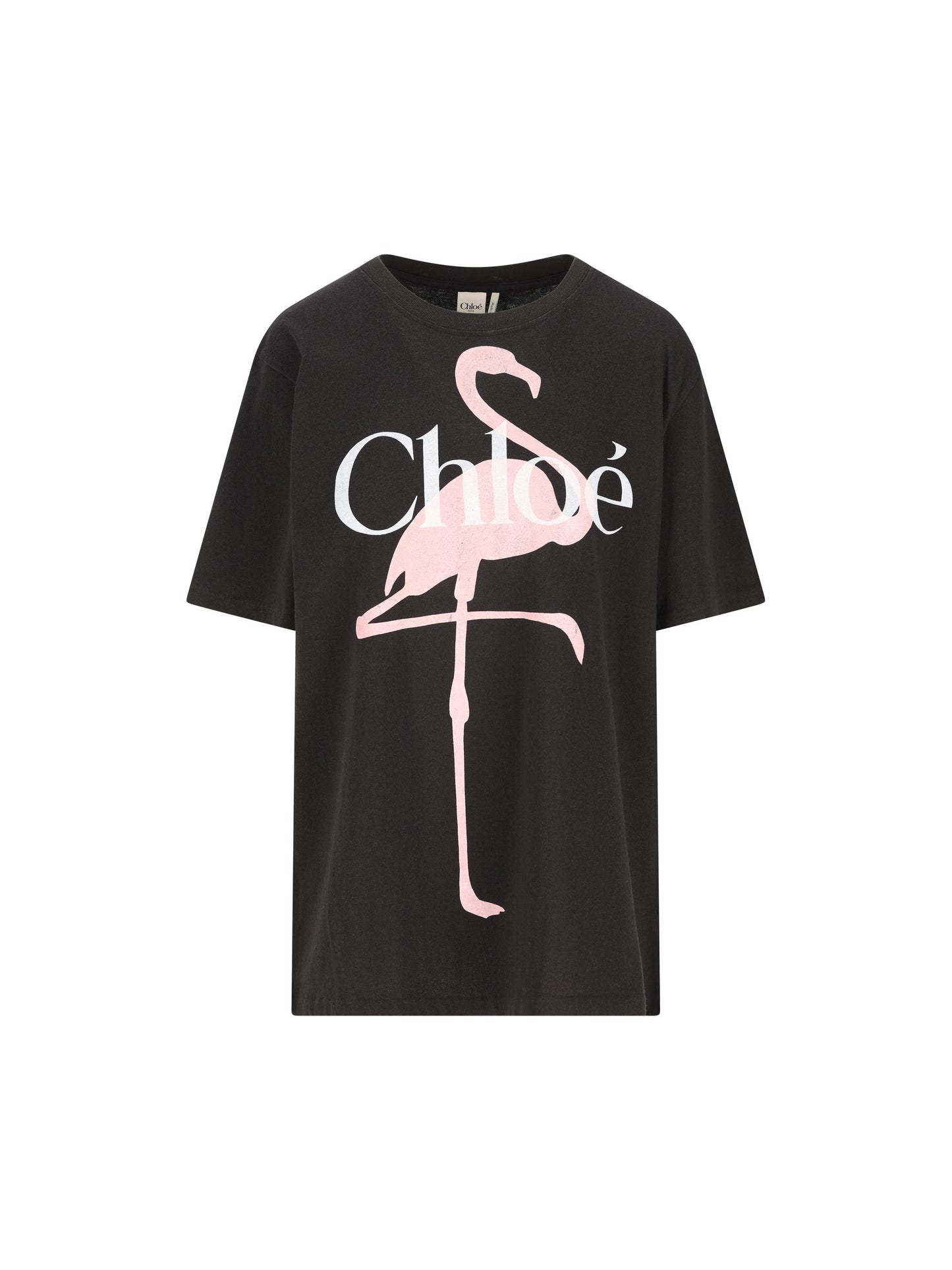 T-shirt ampia con logo in jersey di cotone CH26SJH20807 070 CHLOE' 