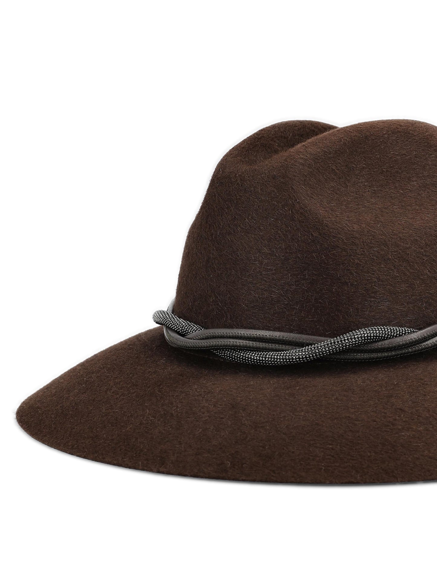 Fedora in Feltro con Fascia in Pelle e Monile MCAP90031 CKM22 BRUNELLO CUCINELLI 