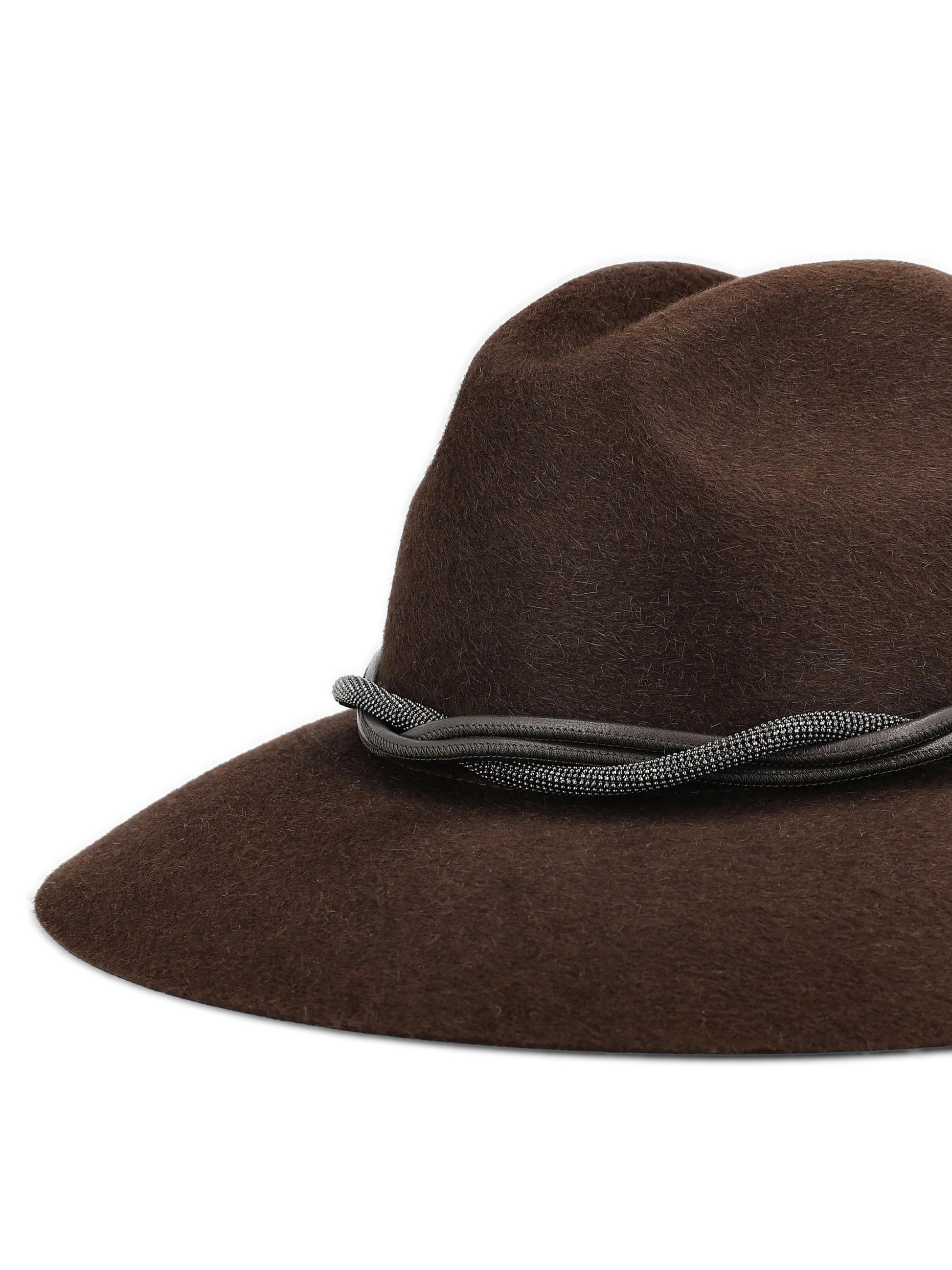 Fedora in Feltro con Fascia in Pelle e Monile MCAP90031 CKM22 BRUNELLO CUCINELLI 