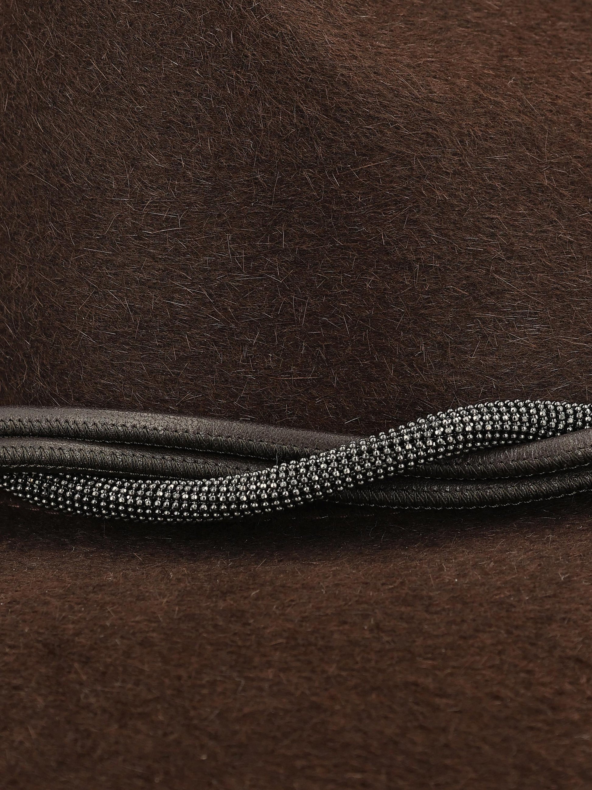 Fedora in Feltro con Fascia in Pelle e Monile MCAP90031 CKM22 BRUNELLO CUCINELLI 