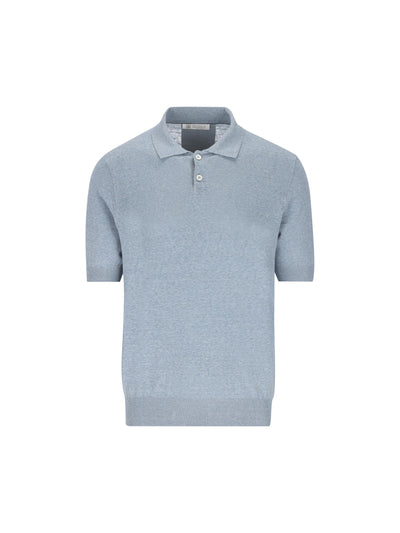 Polo realizzata in lino e seta. MSL806105 C7864 BRUNELLO CUCINELLI 