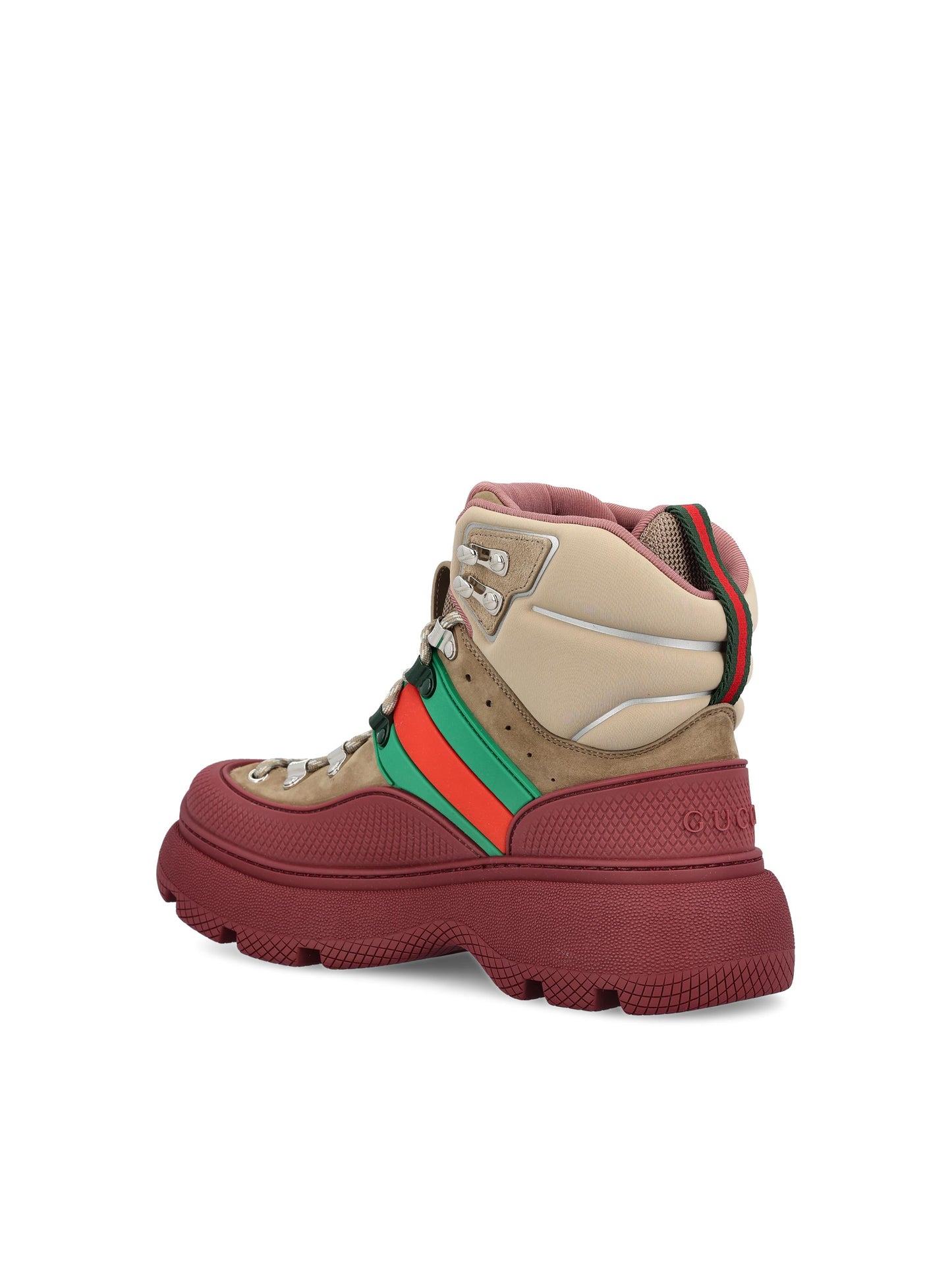 Stivaletto Stringato in Pelle Scamosciata con Dettagli Web 833083 9AAHM5343 GUCCI 