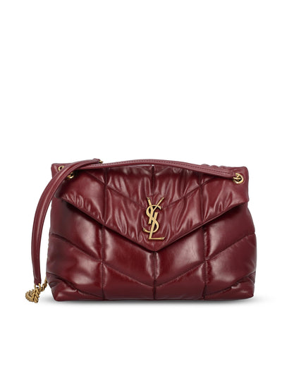 Borsa PUFFER Media in Pelle Lucida Dark Ruby 577475 AAFE16593 SAINT LAURENT 