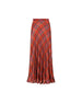 Maxi gonna plissettata tartan in seta 840529 Y3J296813 SAINT LAURENT 