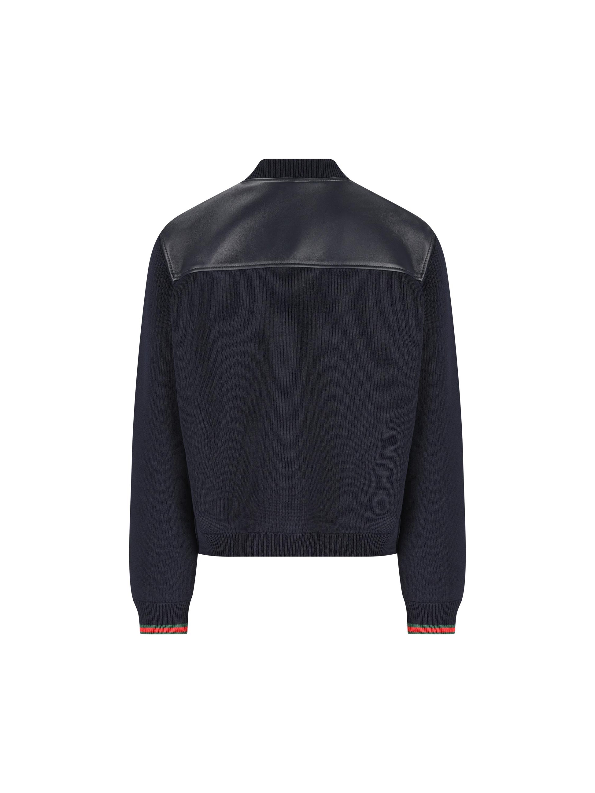 Bomber realizzato in pelle e maglia. 793181 XNA294044 GUCCI 