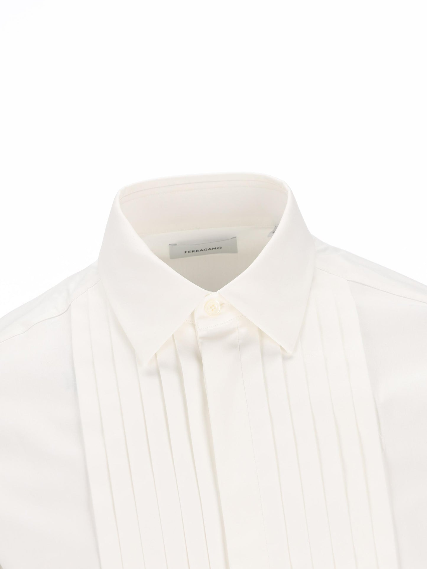 Camicia da smoking in popeline stretch 145368 791478001 SALVATORE FERRAGAMO 