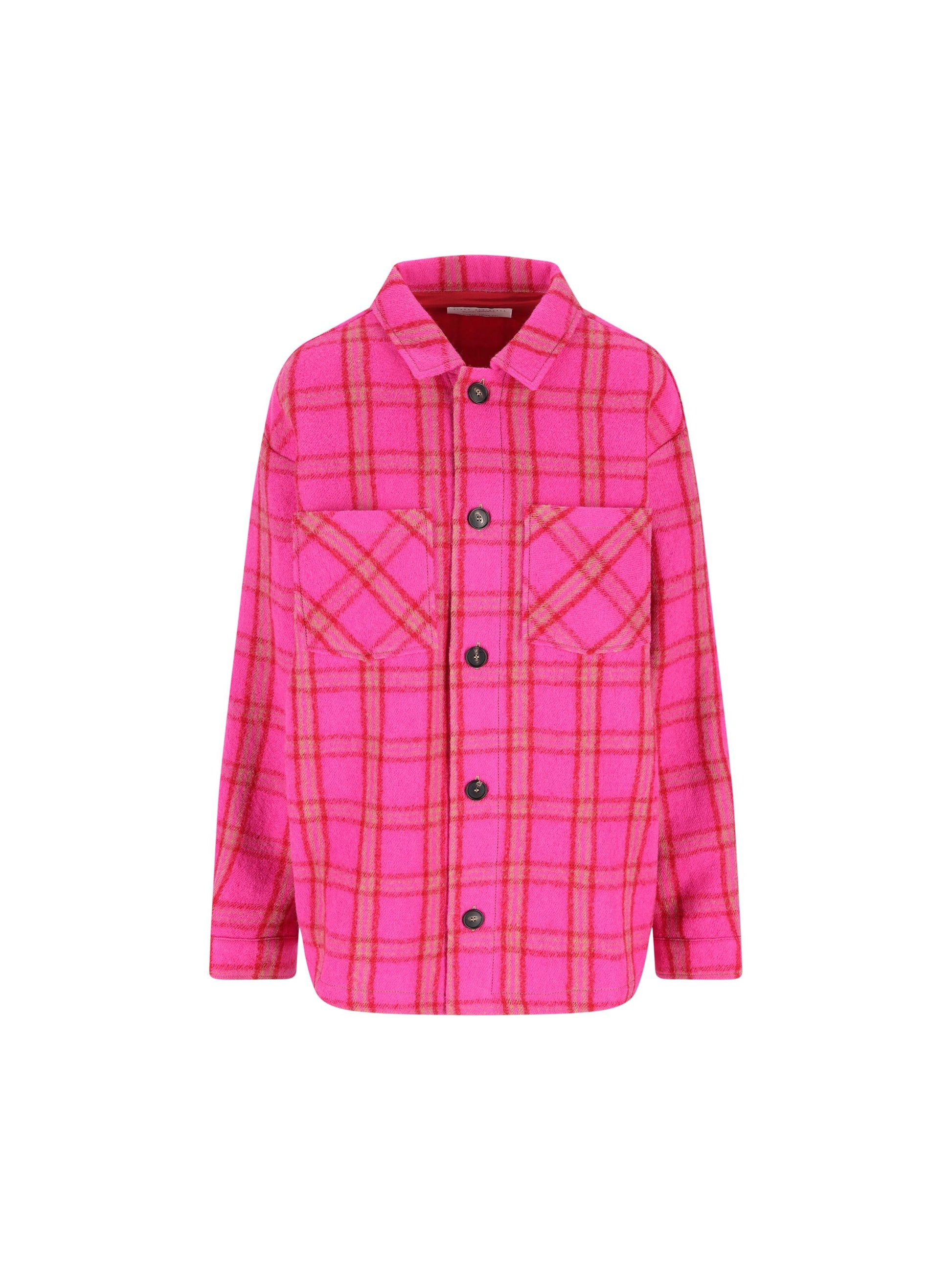 Giacca in lana vergine rosa a quadri F25TT1133K 06 GIADA BENINCASA 