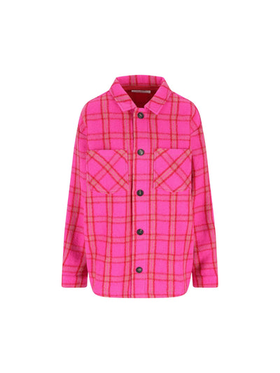 Giacca in lana vergine rosa a quadri F25TT1133K 06 GIADA BENINCASA 