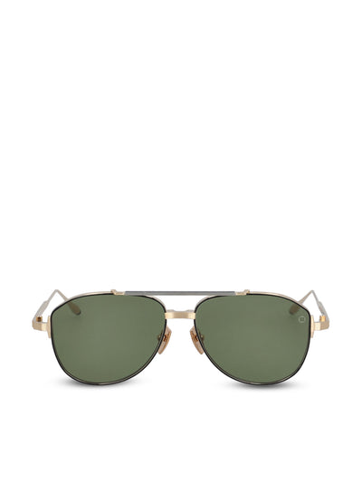 Occhiali da sole realizzati in titanio. AKS-521A-57 GLD - BLK AKONI 