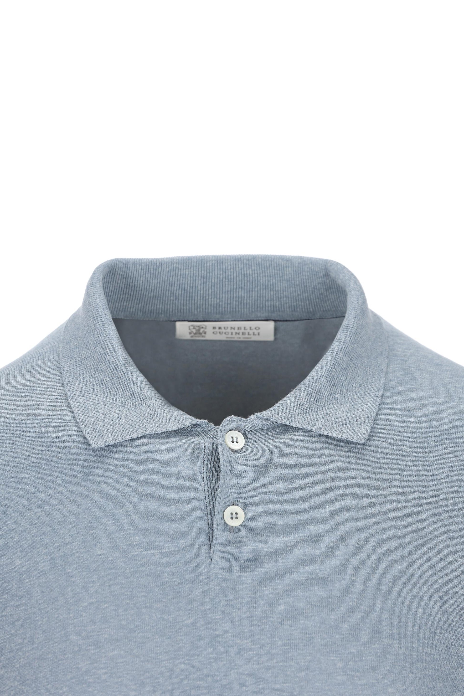 Polo realizzata in lino e seta. MSL806105 C7864 BRUNELLO CUCINELLI 
