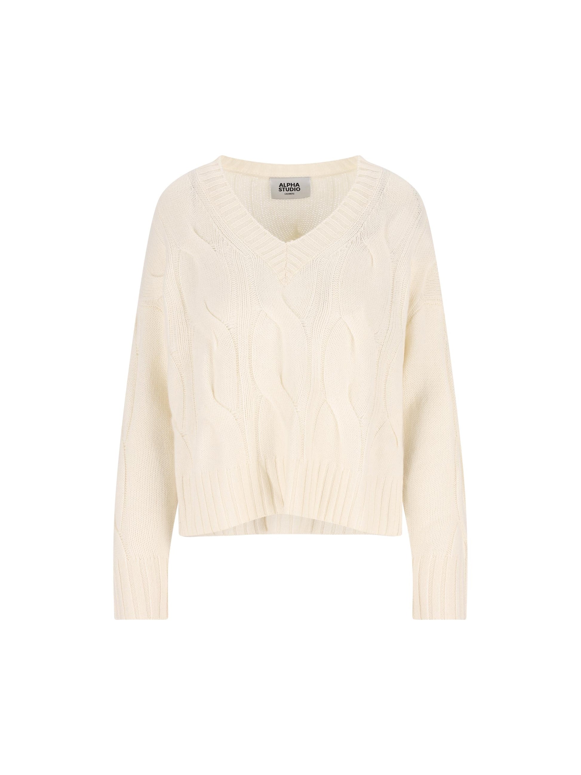 Maglia in cashmere con lavorazione treccia 4330A 2003 ALPHA STUDIO 