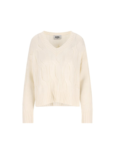 Maglia in cashmere con lavorazione treccia 4330A 2003 ALPHA STUDIO 