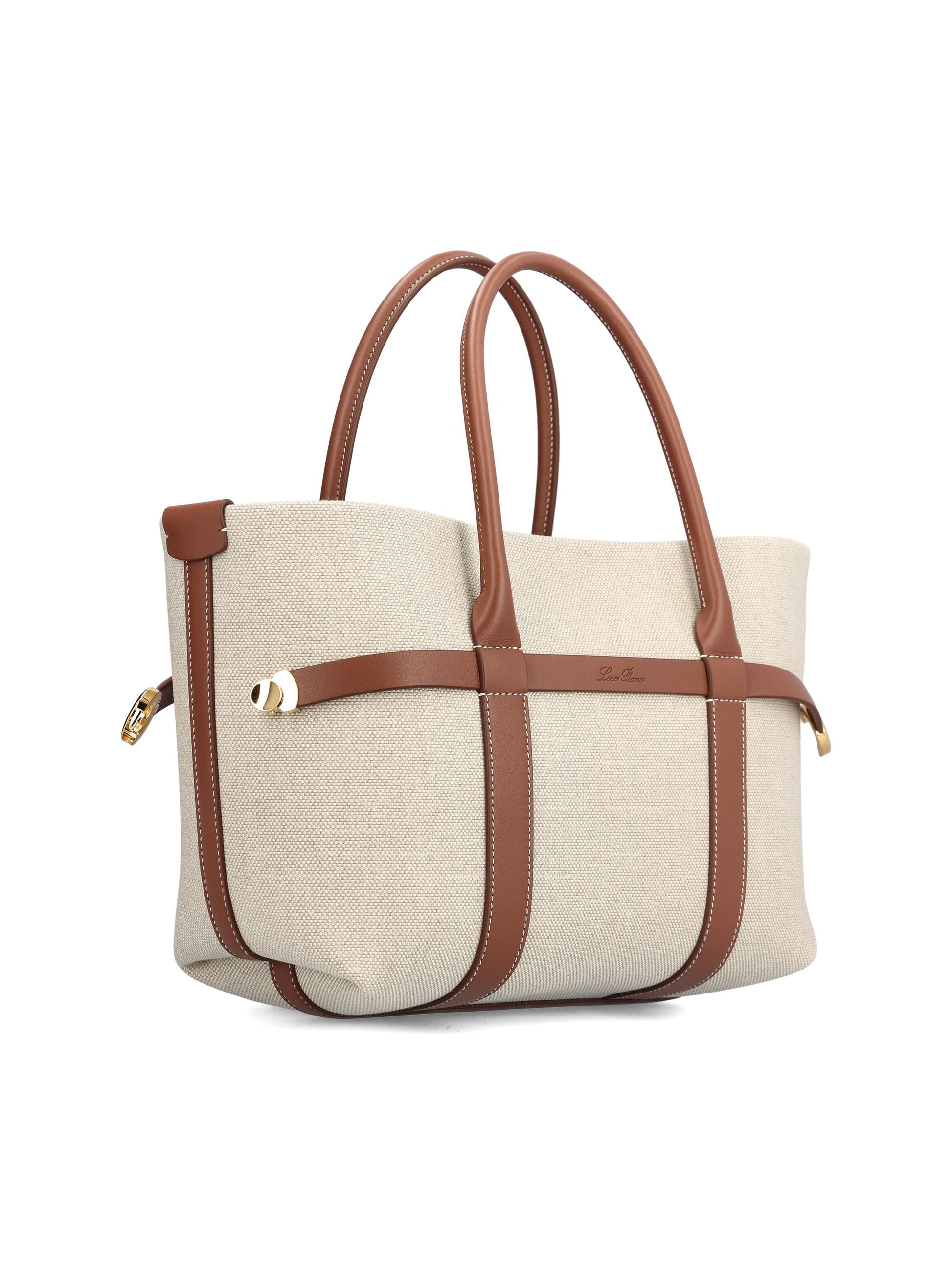 Borsa realizzata in cotone e lino. FAO7477 B4NE LORO PIANA 