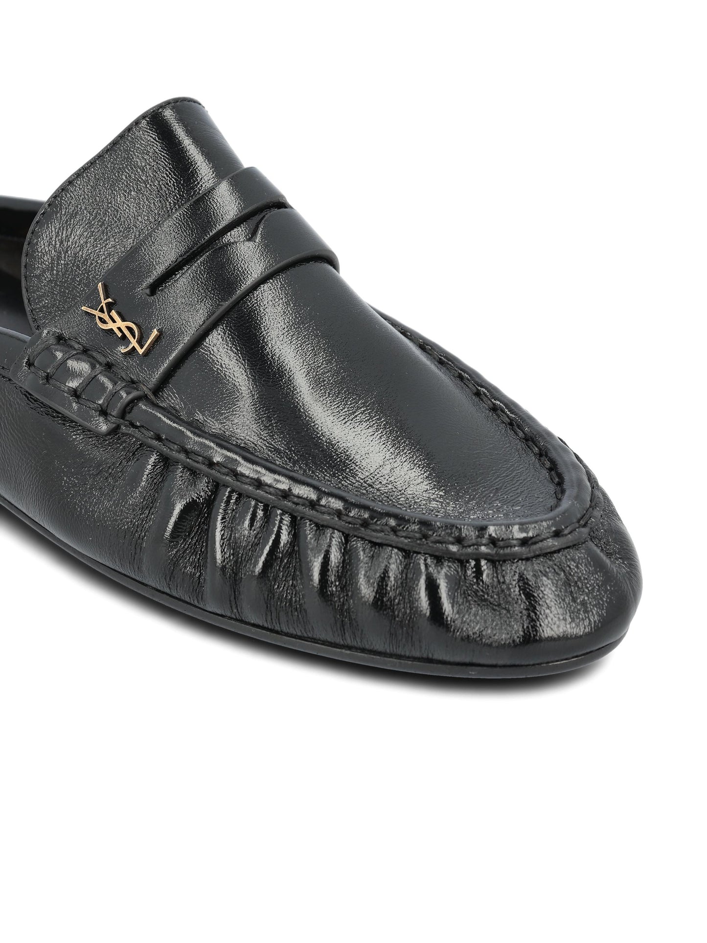 Mule LE LOAFER Saint Laurent in Pelle Stropicciata Lucida 852392 AAFUV1000 SAINT LAURENT 