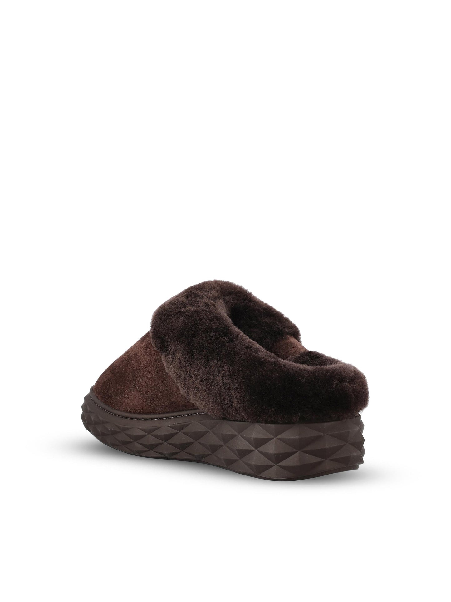 Mule realizzate in pelle scamosciata. DIAMOND MAXI MULE/F FUWV CHOCOLATE/CHOCOLATE JIMMY CHOO 