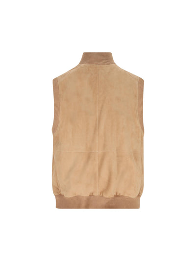 Gilet realizzato in pelle. MPCLF2079 CMJ06 BRUNELLO CUCINELLI 