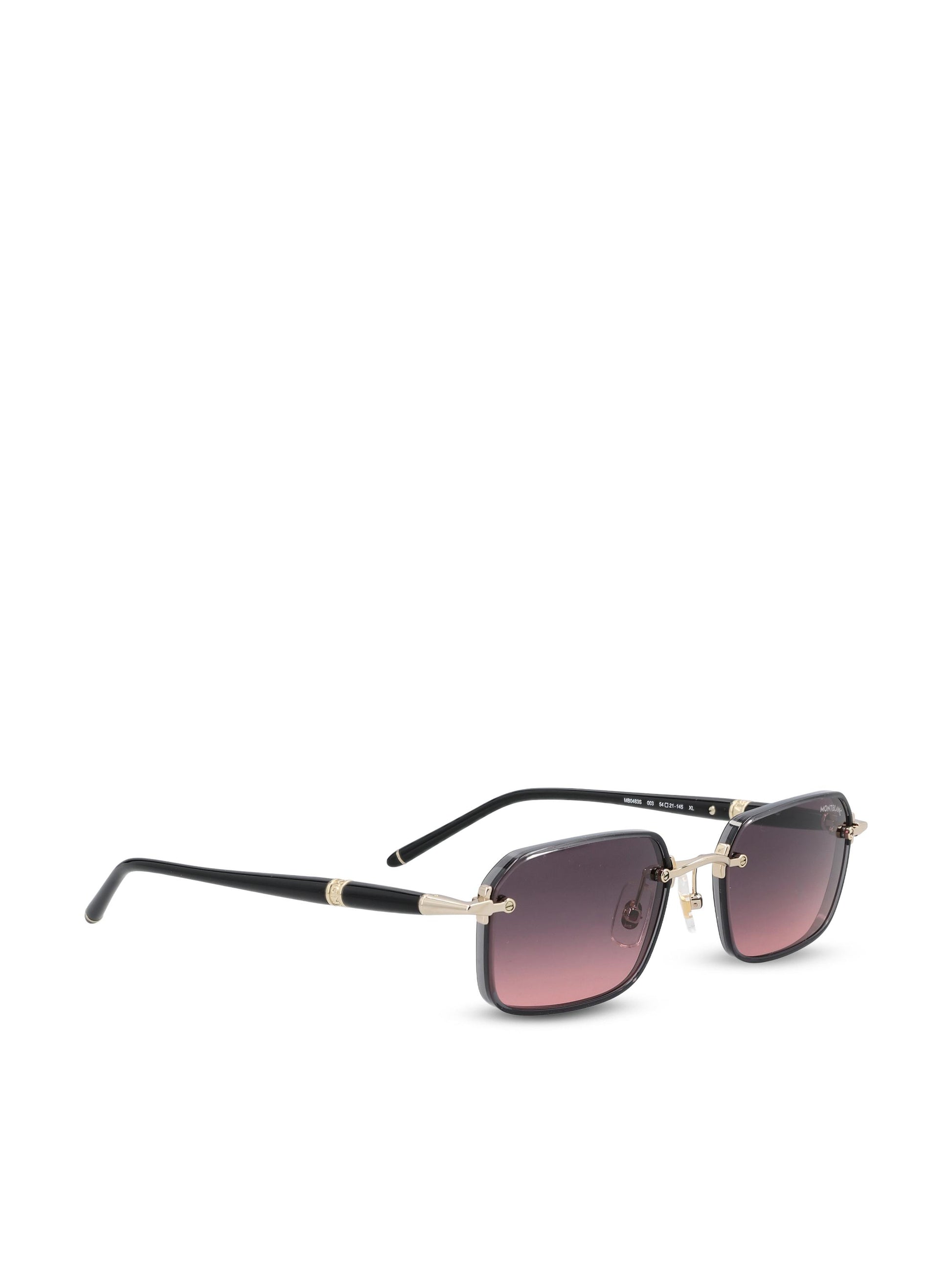 Occhiali da sole realizzati in metallo. MB0483S GOLD-BLACK-GREY MONTBLANC 