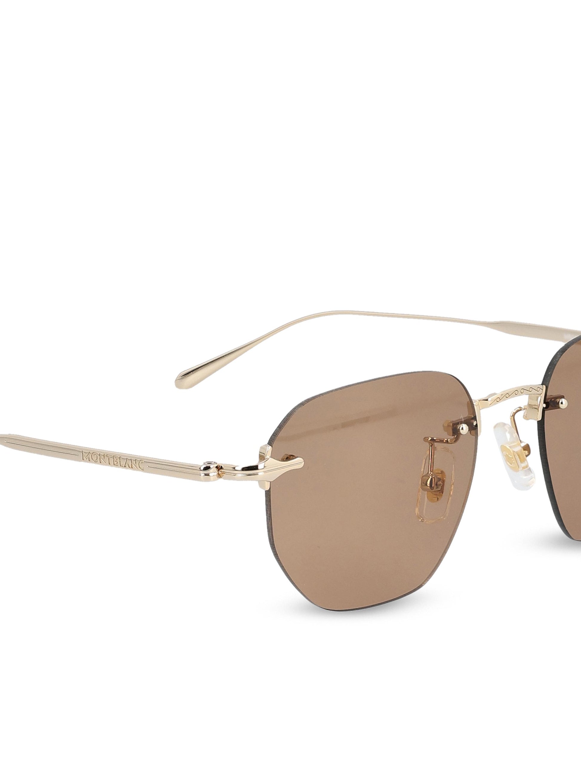 Occhiali da sole in acetato. MB0405S GOLD-GOLD-BROWN MONTBLANC 