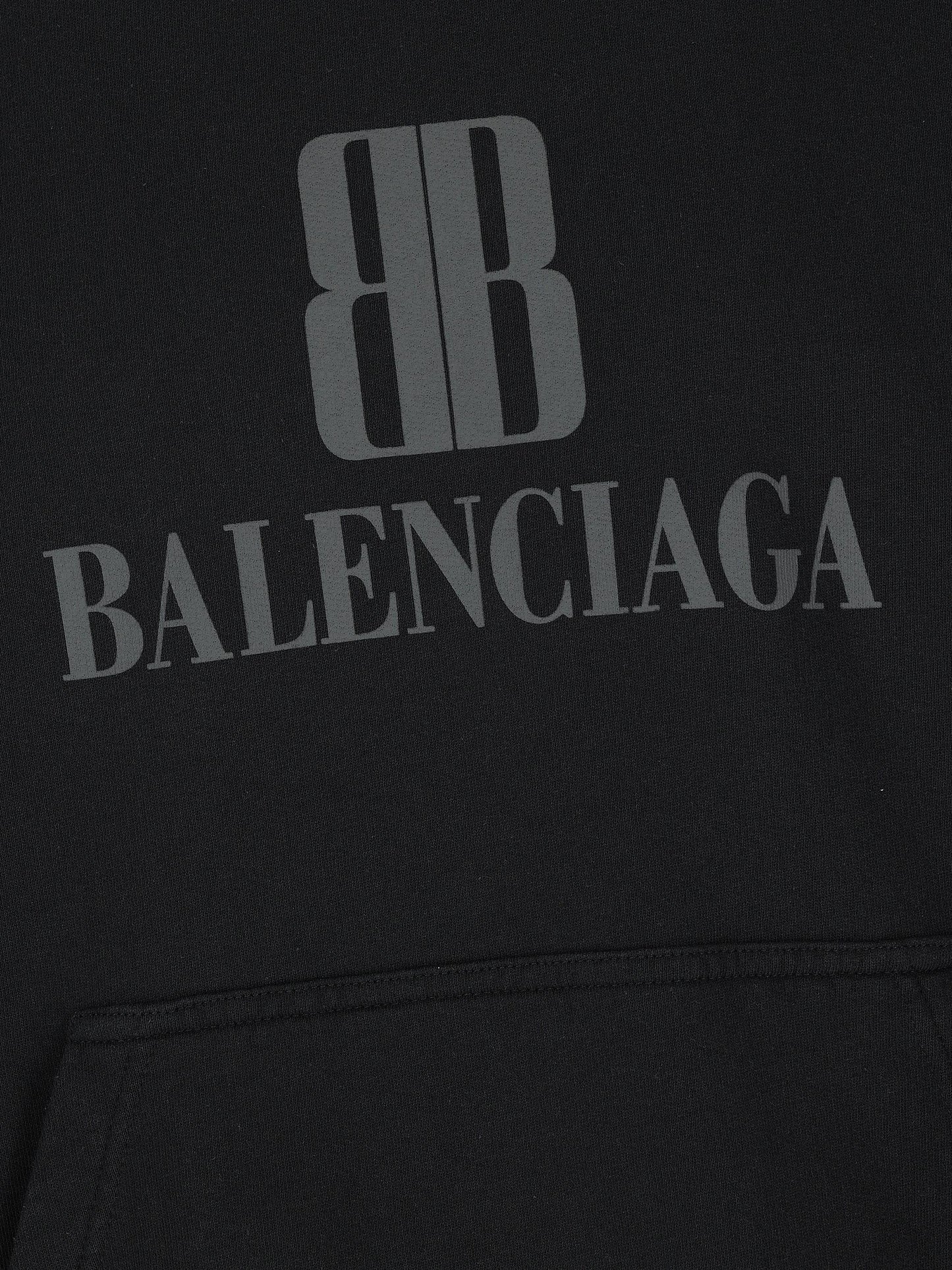 Hoodie Nano BB Medium Fit in nero délavé 767877 TSVO31083 BALENCIAGA 