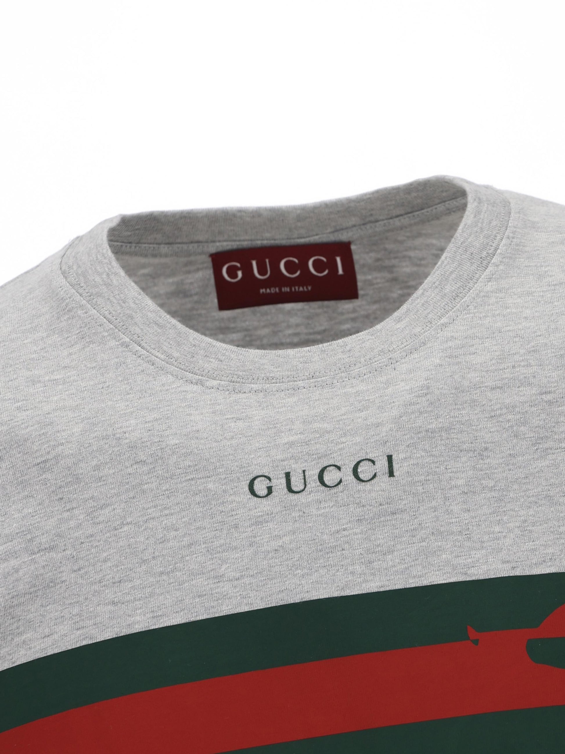 T-shirt in jersey di cotone con stampa sciatore Web 796395 XJHDE1230 GUCCI 