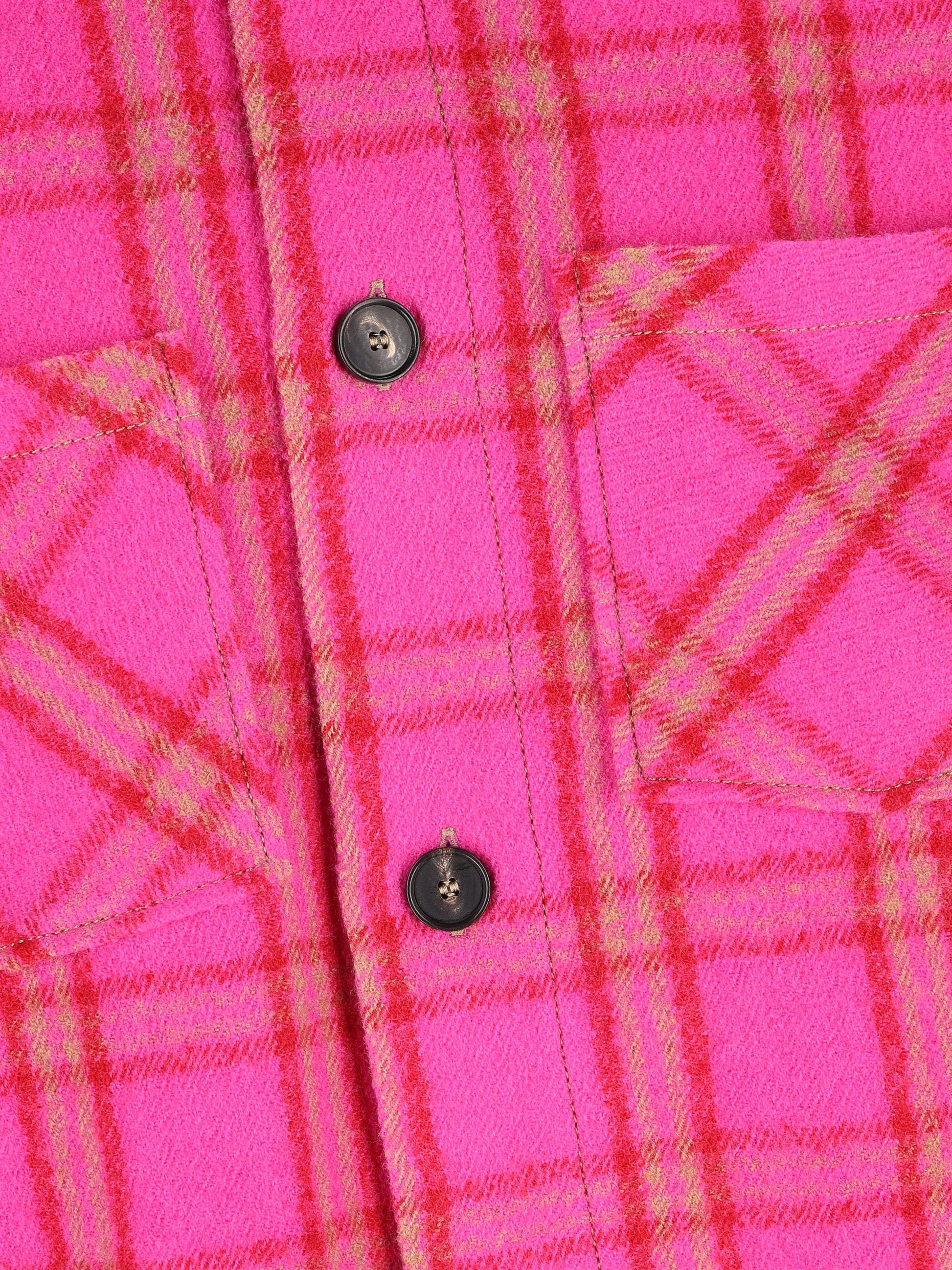 Giacca in lana vergine rosa a quadri F25TT1133K 06 GIADA BENINCASA 