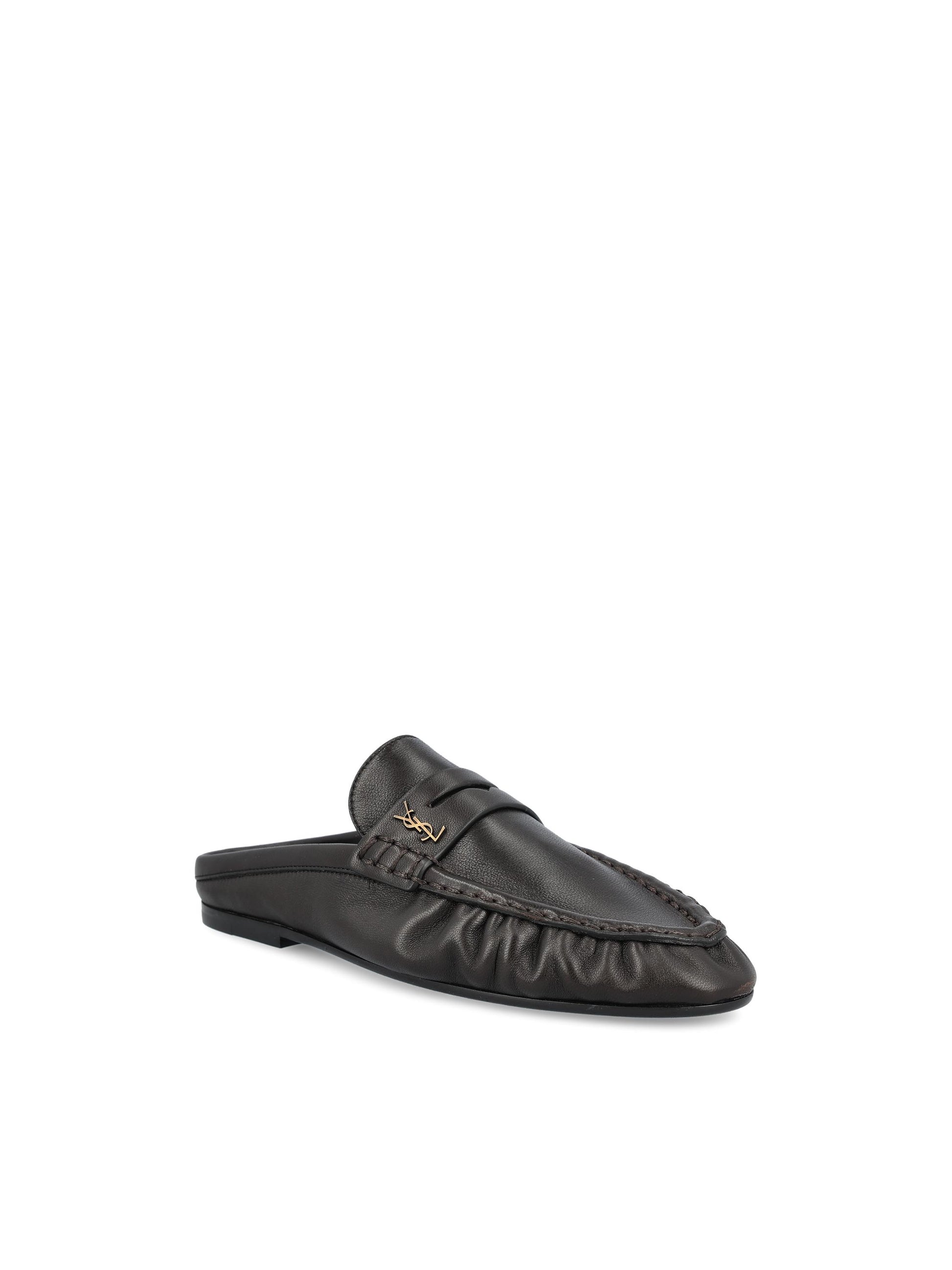 Mule LE LOAFER Saint Laurent in Pelle Stropicciata Lucida 852392 AAE692245 SAINT LAURENT 