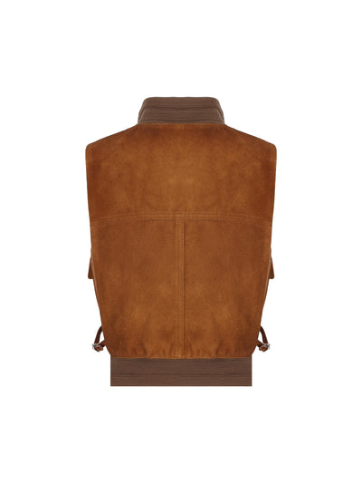 Gilet realizzato in pelle di agnello. MPT318 19MLF0046 MIU MIU 