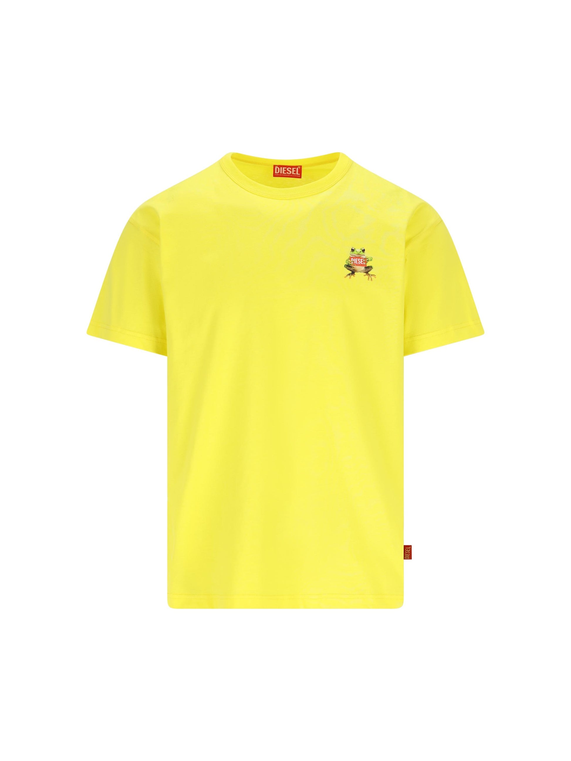 T-shirt con stampa di rana e logo A21651 0PLAT21I DIESEL 