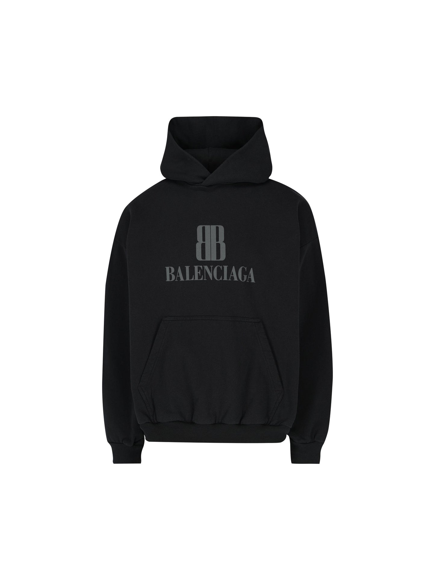 Hoodie Nano BB Medium Fit in nero délavé 767877 TSVO31083 BALENCIAGA 