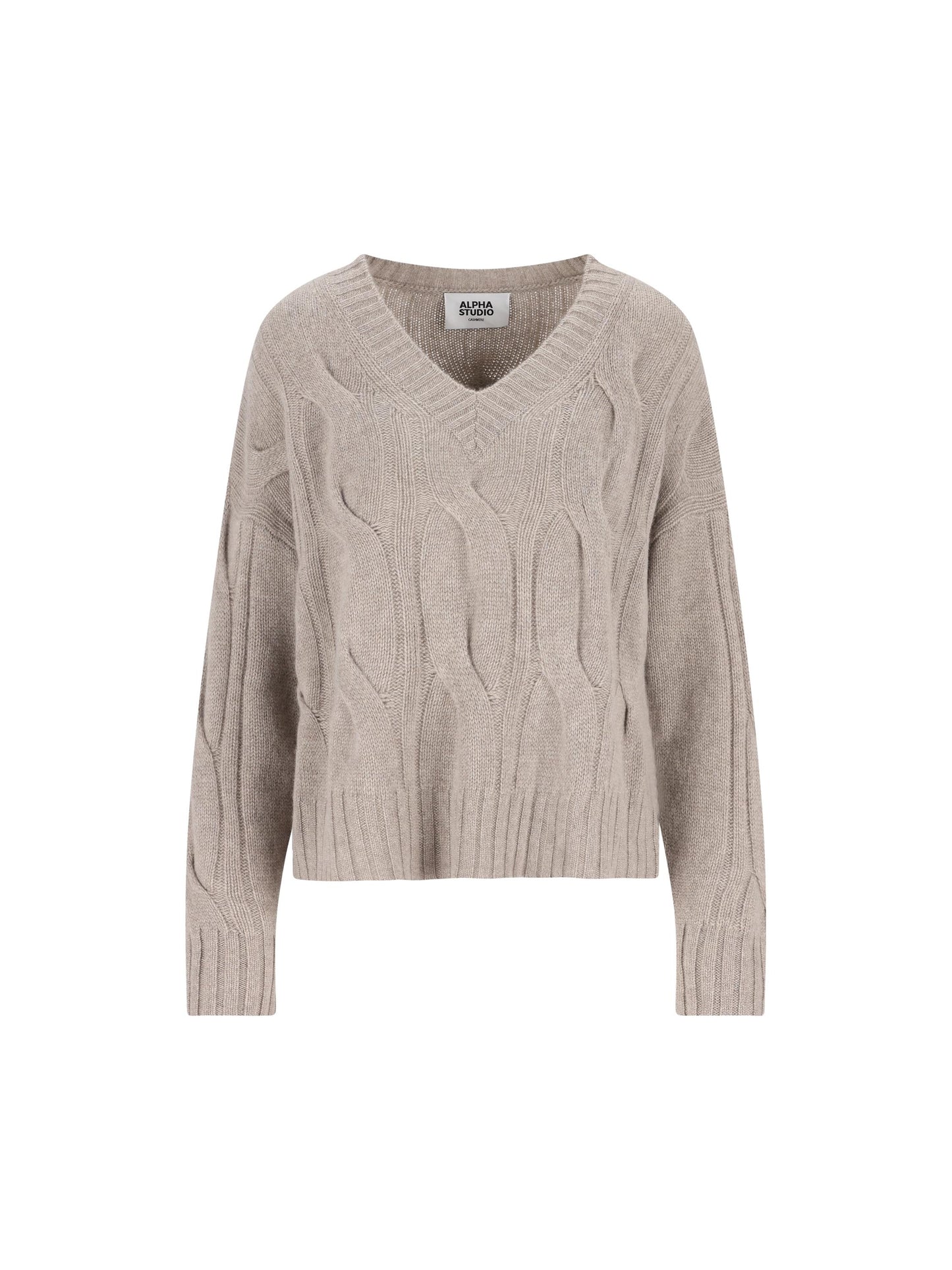 Maglia in cashmere con lavorazione trecce. 4330A 2016 ALPHA STUDIO 