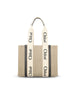 Borsa realizzata in lino e pelle di vitello. CHC22AS383I26 91J CHLOE' 