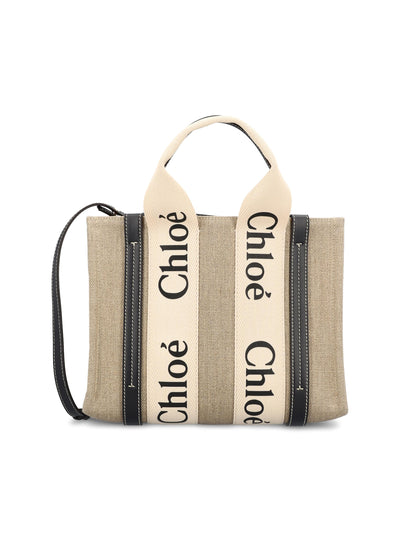 Borsa realizzata in tela di lino e pelle di vitello. CHC22AS397I26 91J CHLOE' 