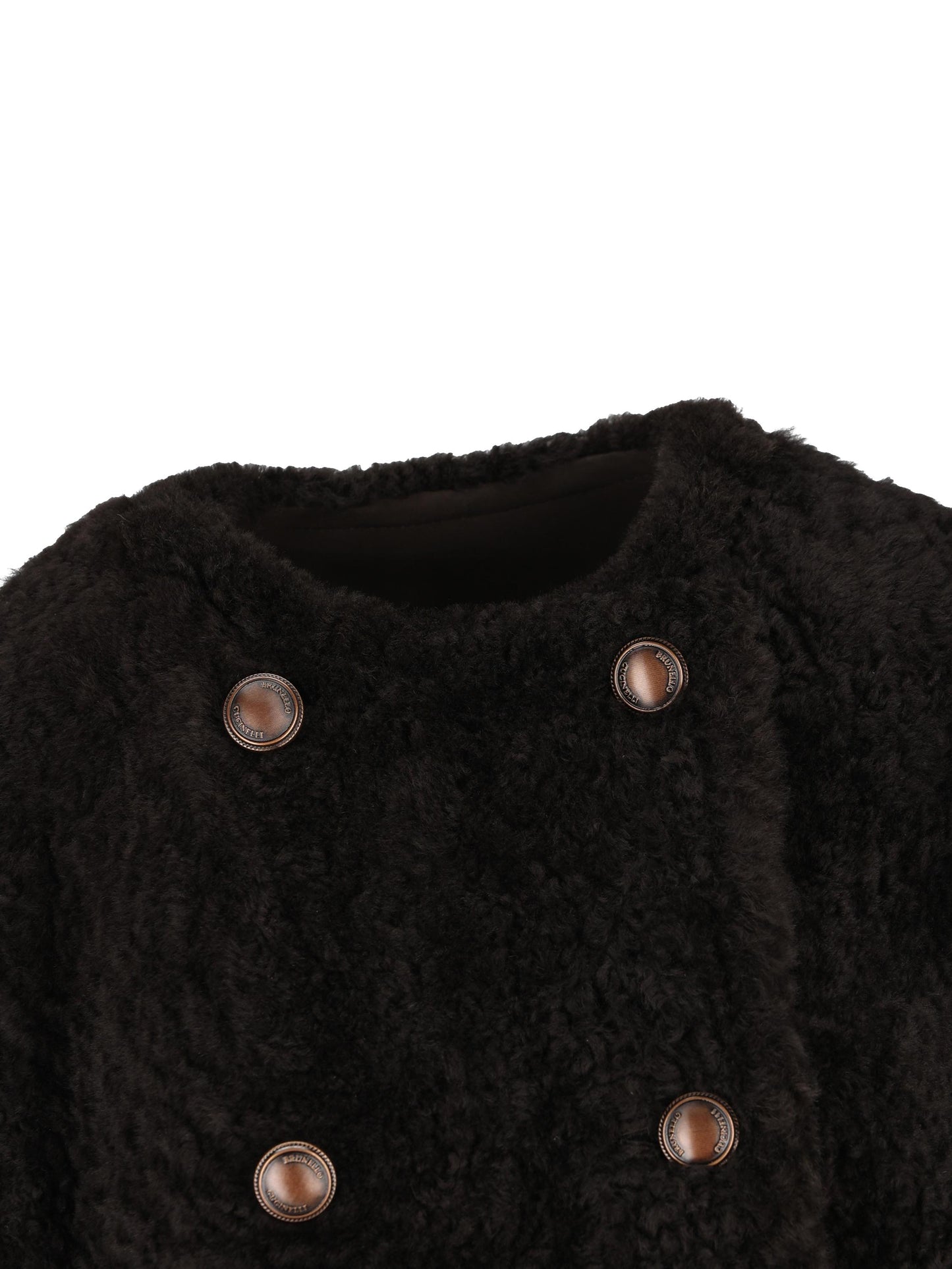 Caban Crop reversibile in shearling Fuzzy MPMBP7426 C2390 BRUNELLO CUCINELLI 