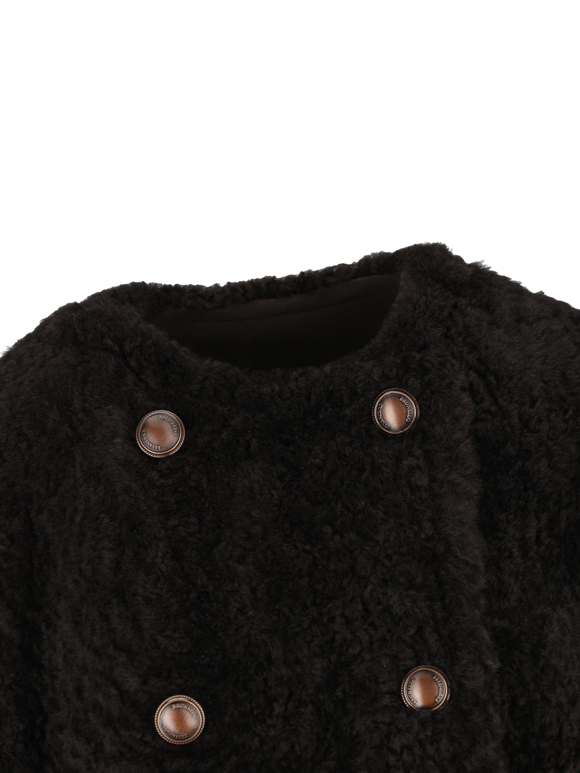 Caban Crop reversibile in shearling Fuzzy MPMBP7426 C2390 BRUNELLO CUCINELLI 