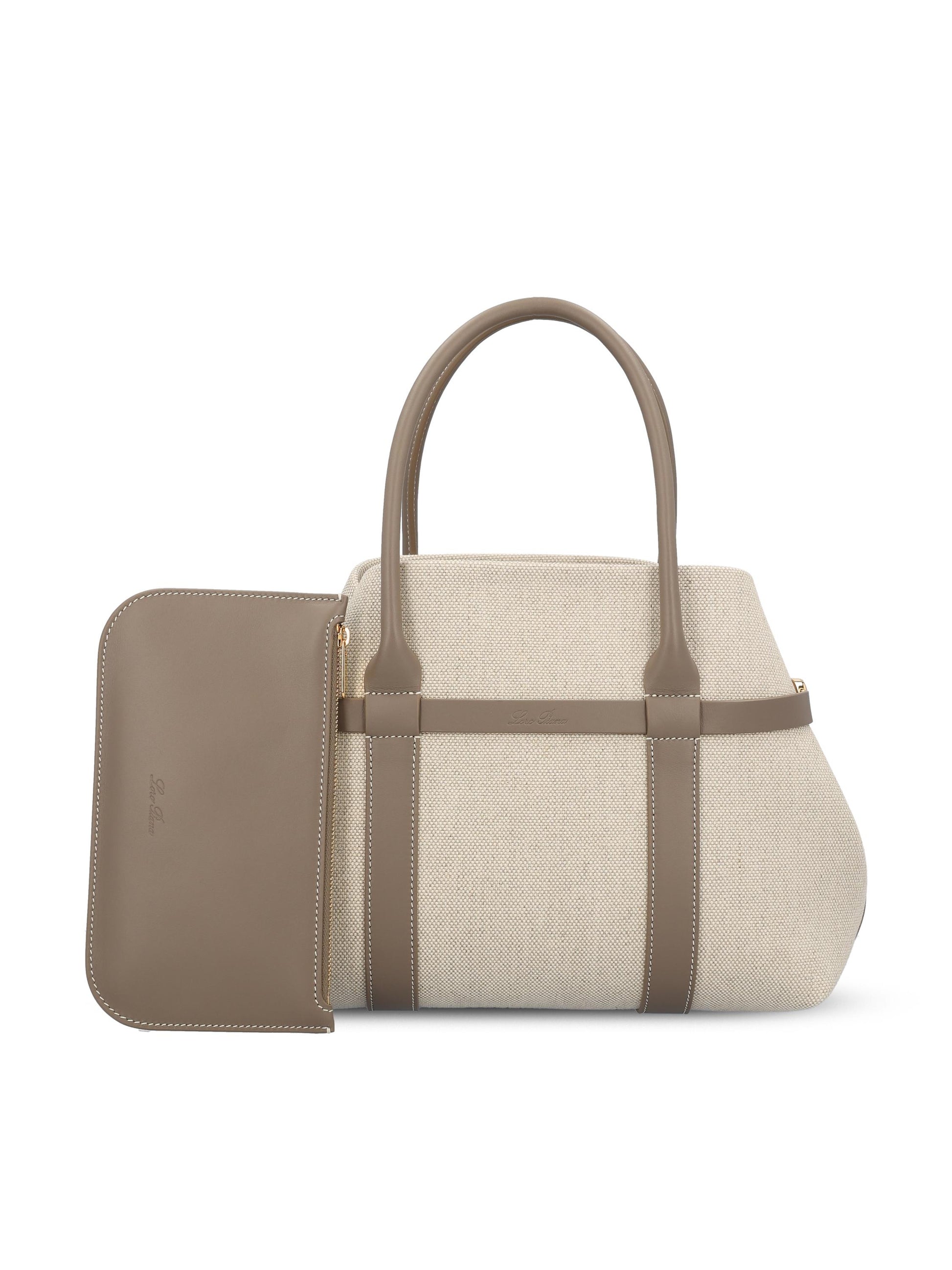 Borsa realizzata in cotone e lino. FAO7477 B5UW LORO PIANA 