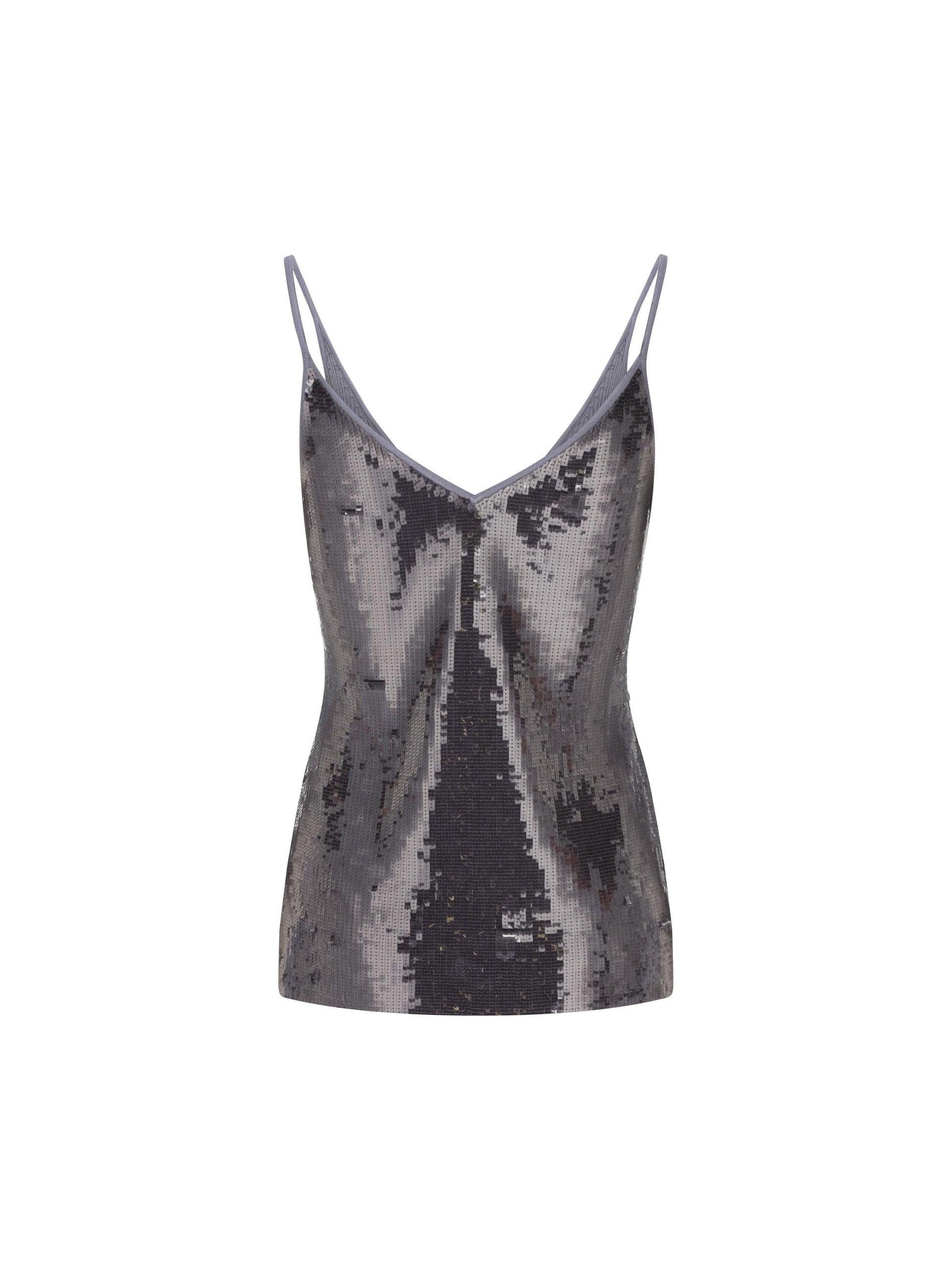 Top con paillette squadrate dal finish wet 13H366 786247001 SALVATORE FERRAGAMO 