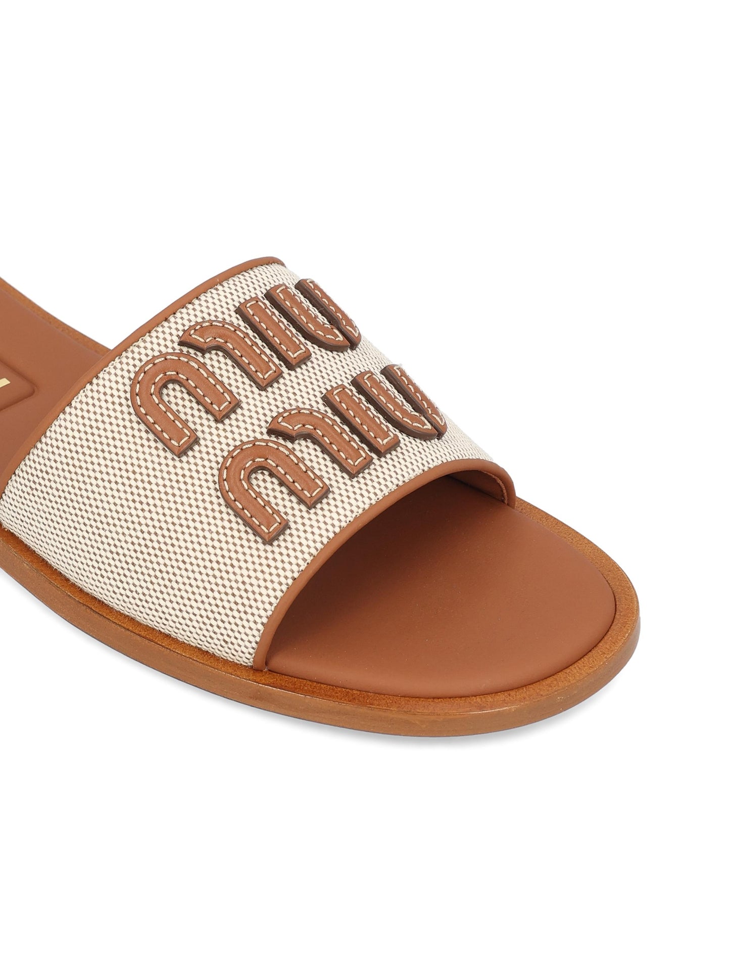 Sandali realizzati in cotone e pelle 5XX644 Q1DF062F MIU MIU 