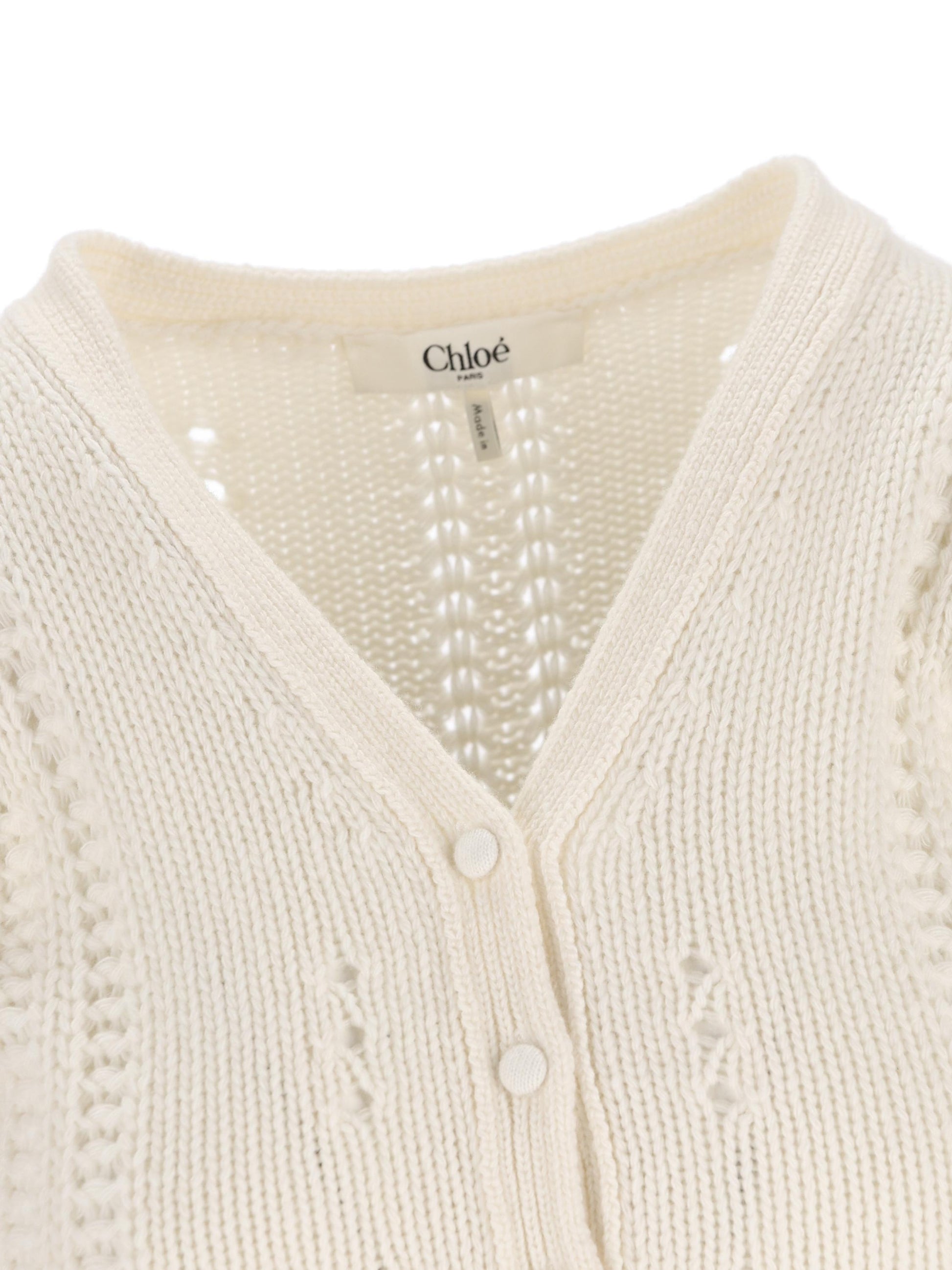Cardigan realizzato in lana e cashmere. CH25WMC05590 107 CHLOE' 