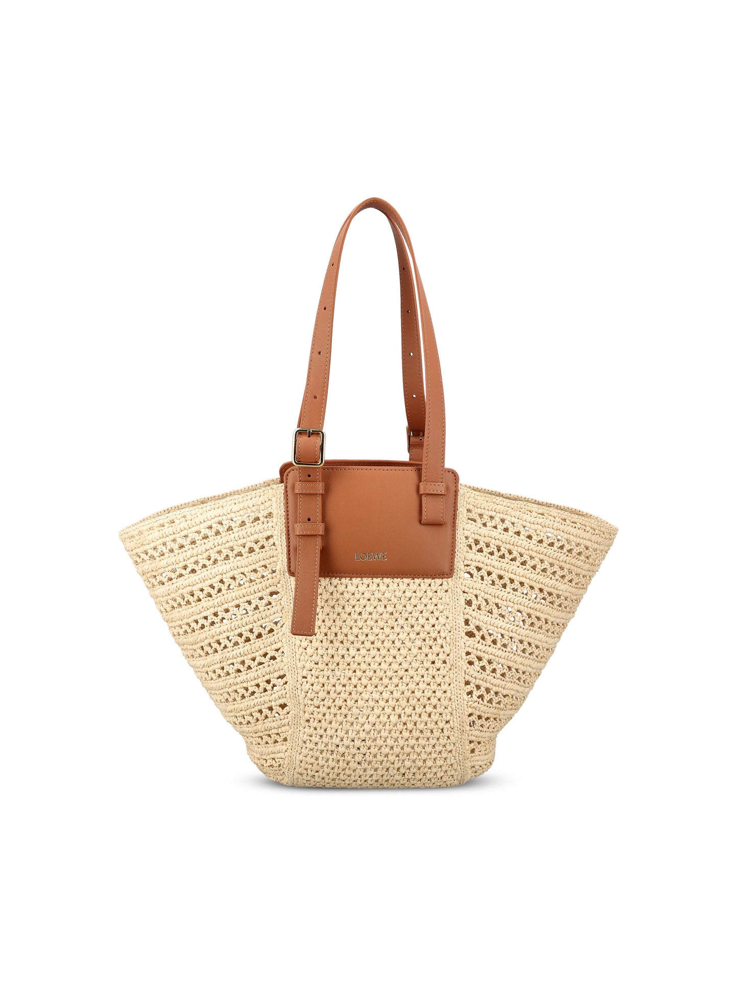 Borsa realizzata in rafia e pelle di vitello. A538HNZX02 2435 LOEWE - PAULA'S IBIZA 