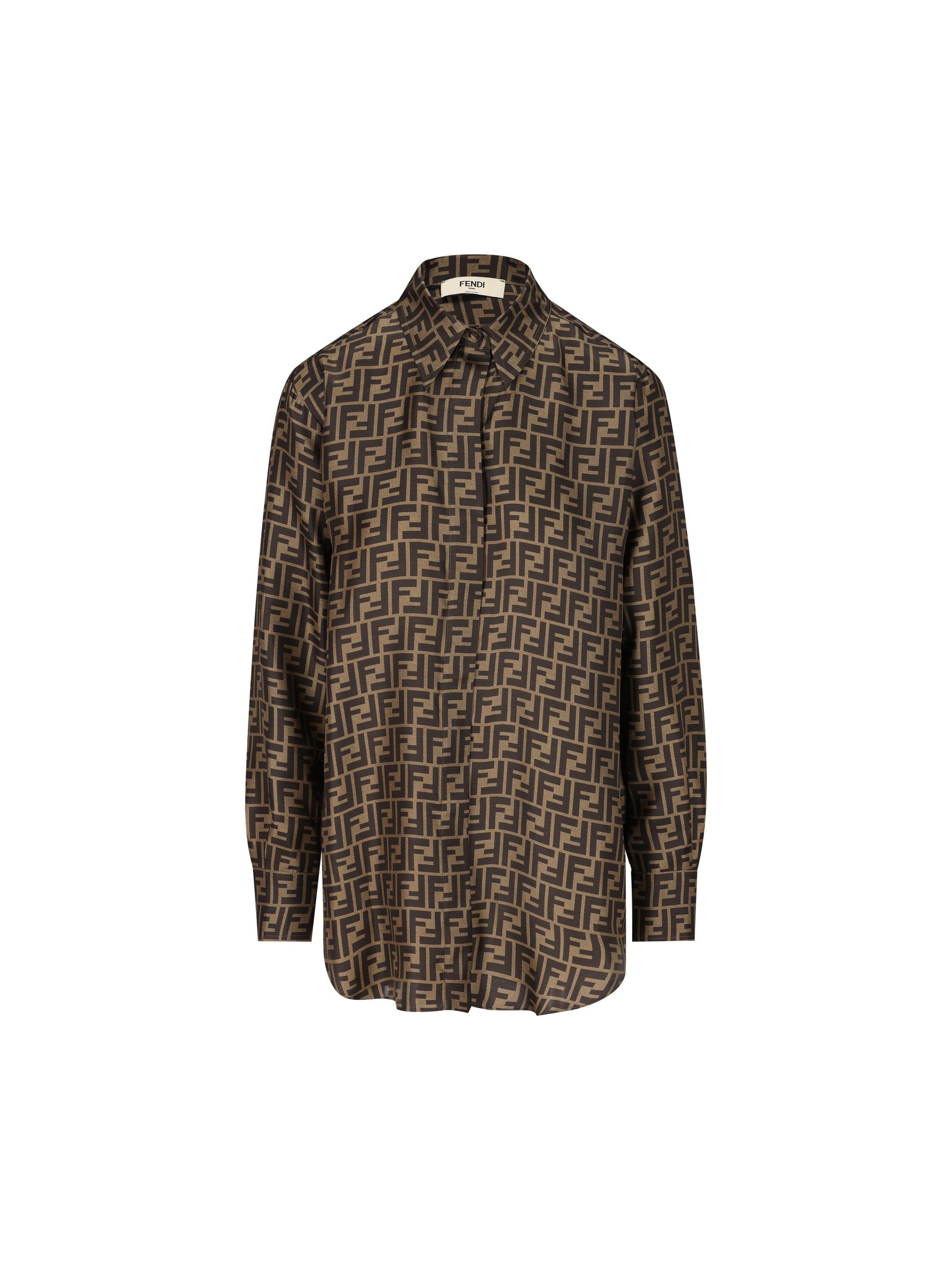 Camicia realizzata in seta. FS8107 A8G3F118W FENDI 