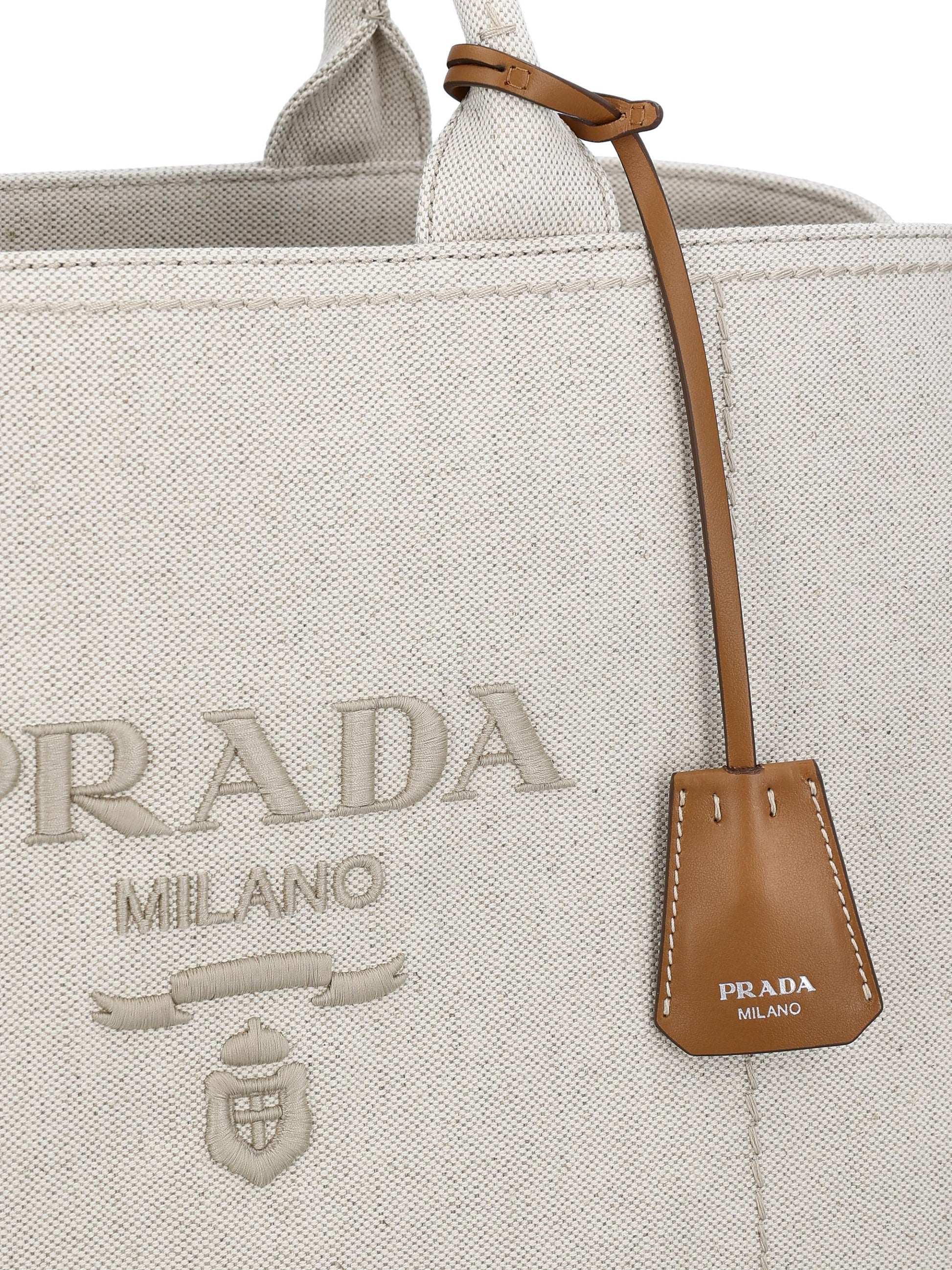 Borsa realizzata in cotone e lino. 2VG131 2CX9F0018 PRADA 