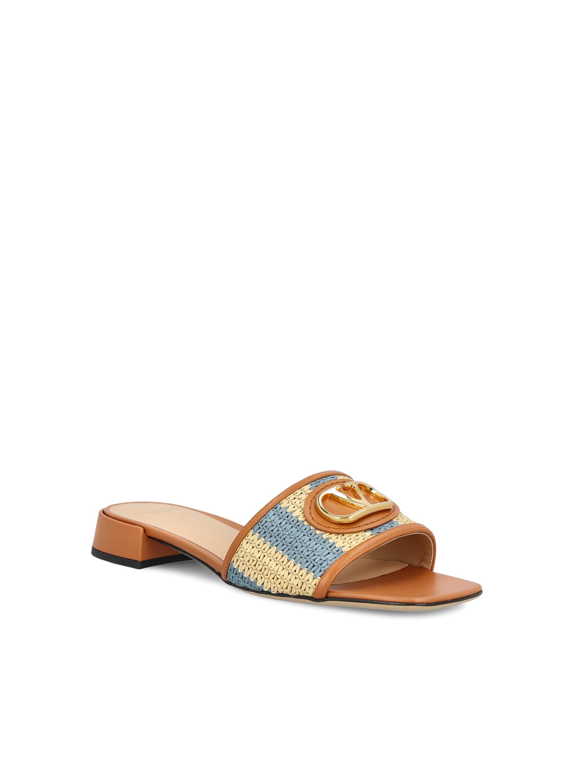 Sandali realizzati in rafia e pelle. 8W2S0LT0IPL DAF VALENTINO GARAVANI 