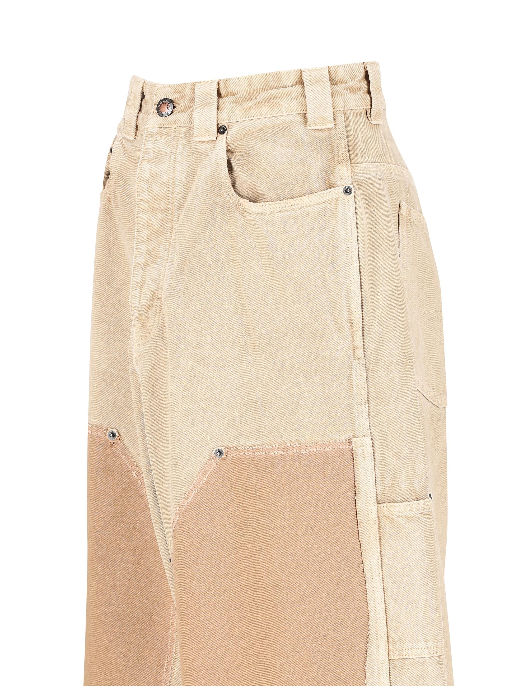 Pantaloni Baggy Ripped Off in denim beige 838672 TSWB29501 BALENCIAGA 