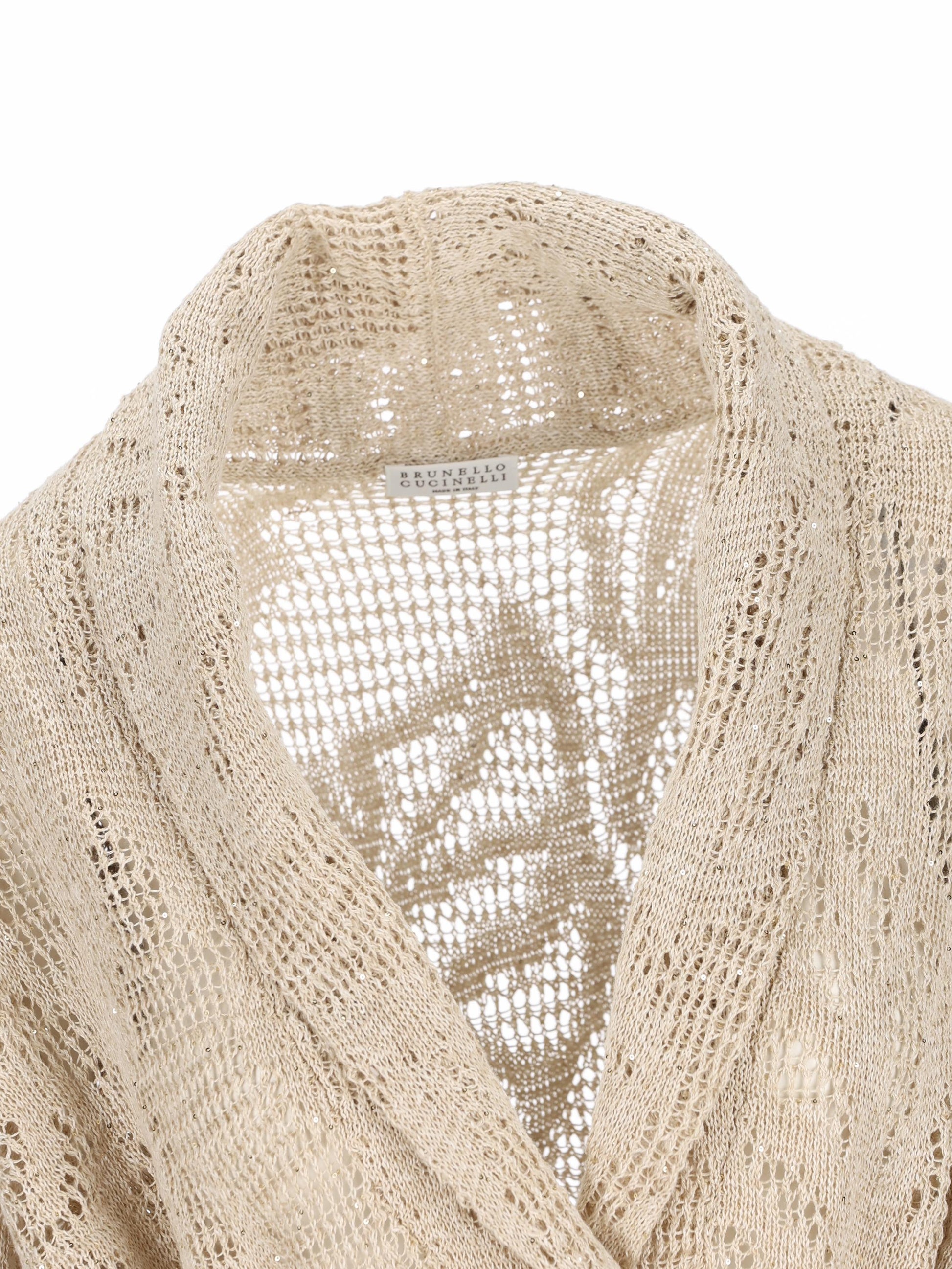 Cardigan realizzato in lino e cotone. MDT771006 C8925 BRUNELLO CUCINELLI 