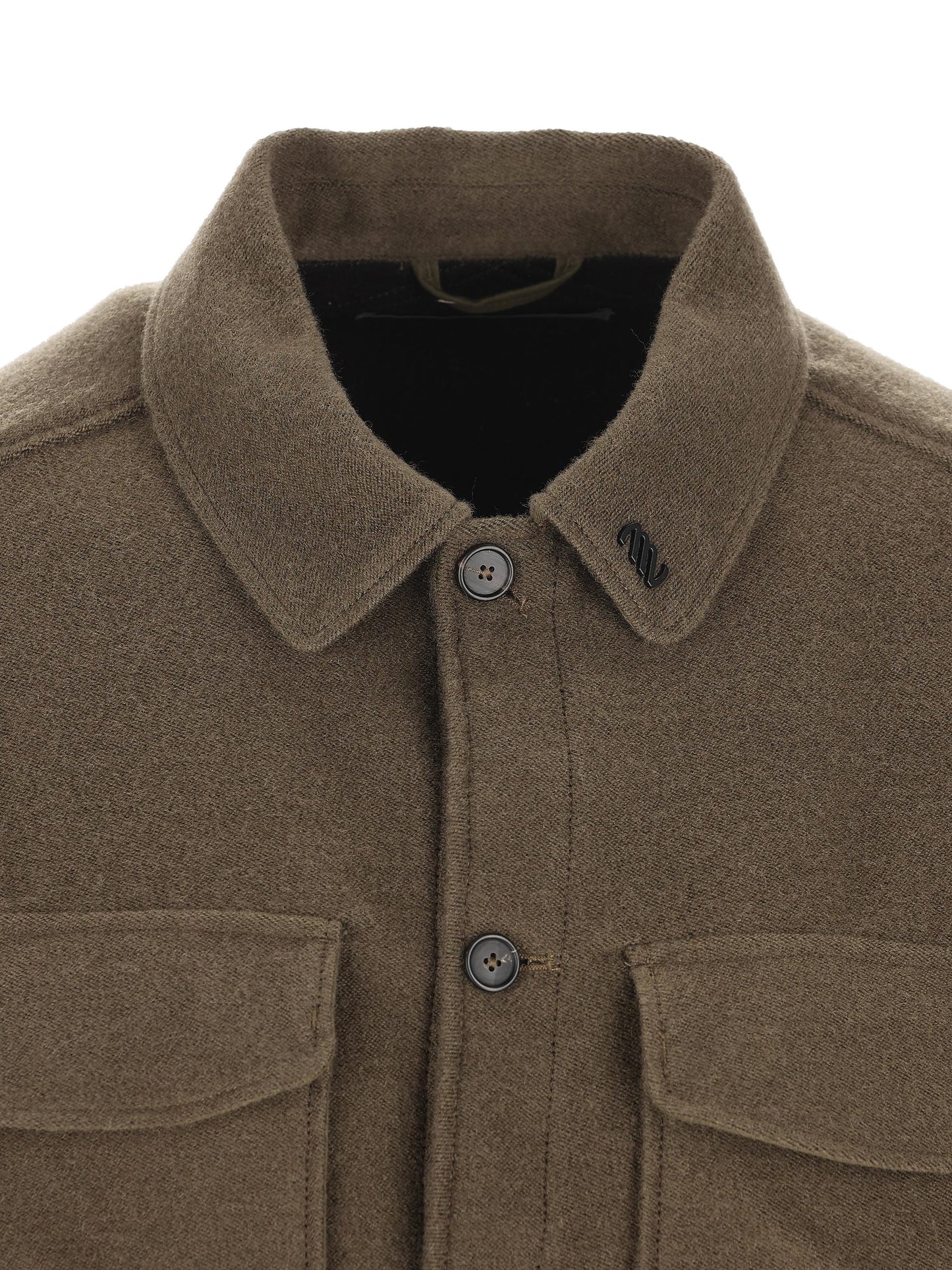 Overshirt in Lana e Cotone con Tasche 19MMOS008A 110527A696 MASSIMO OSTI STUDIO 