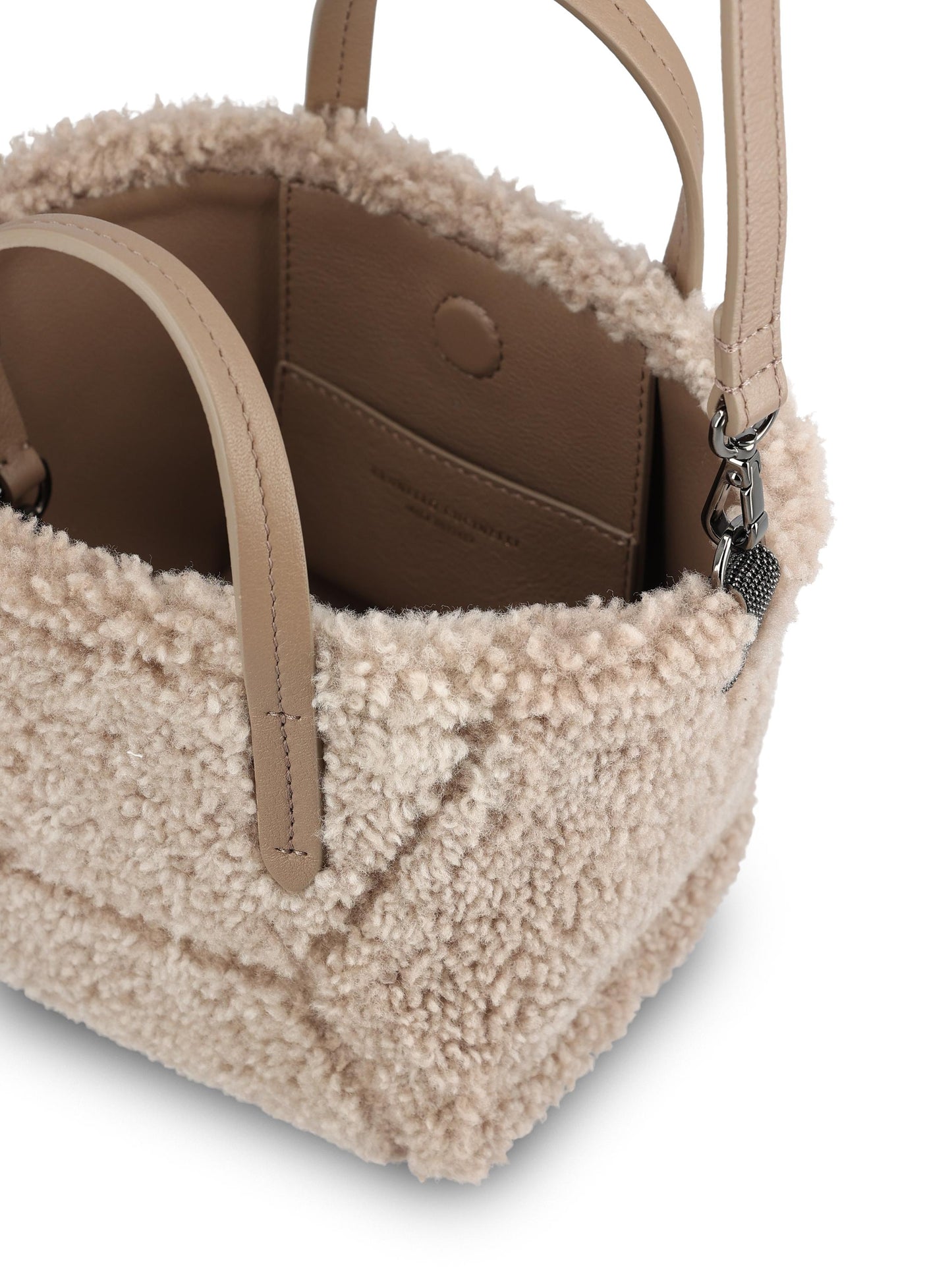 Borsa realizzata in shearling. MBLRD2675 C7890 BRUNELLO CUCINELLI 